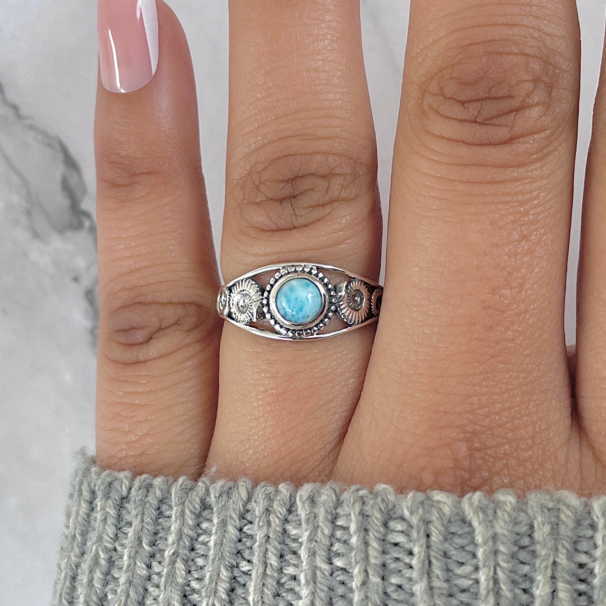 Larimar Ring-(LAR-RDR-68.)