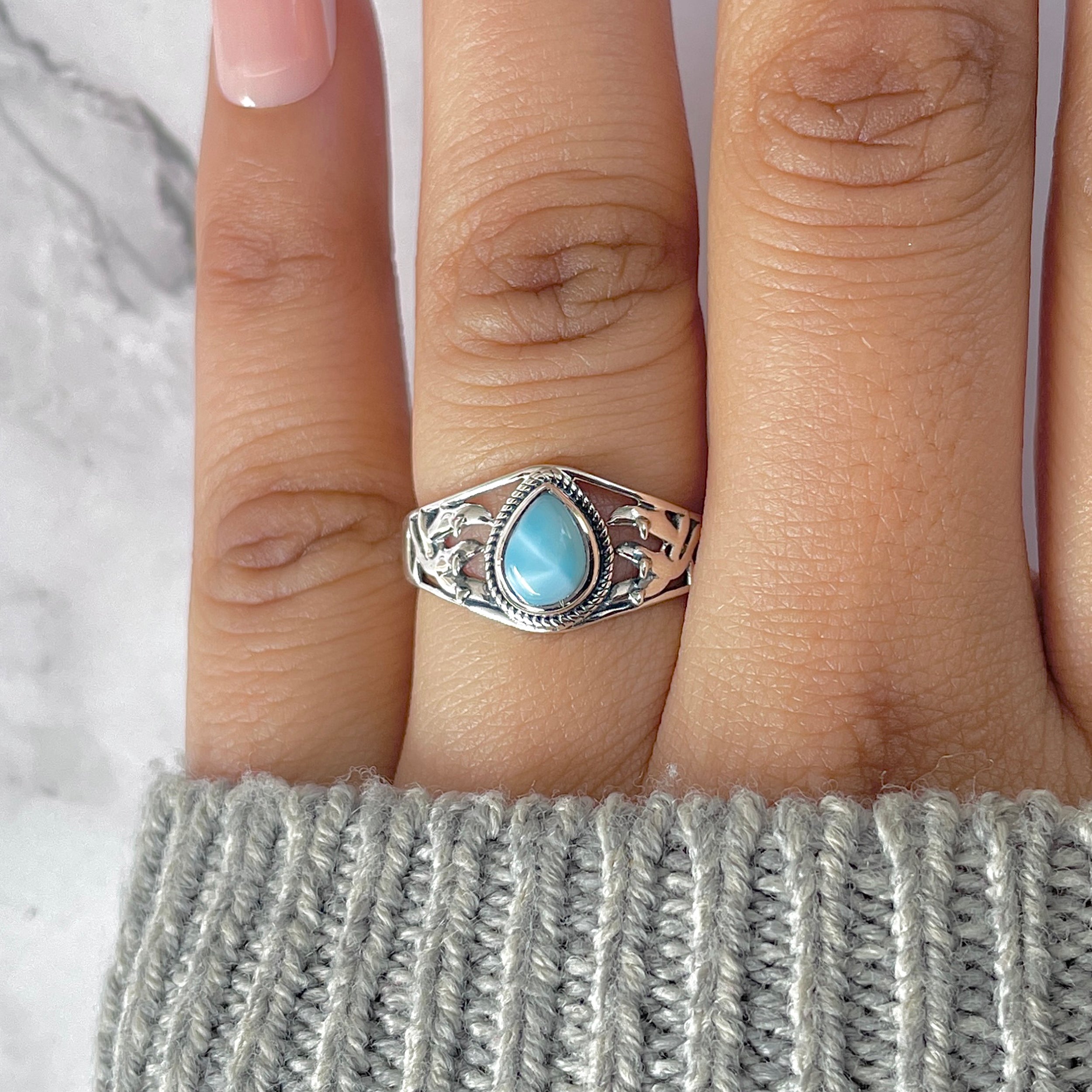 Larimar Ring-(LAR-RDR-71.)