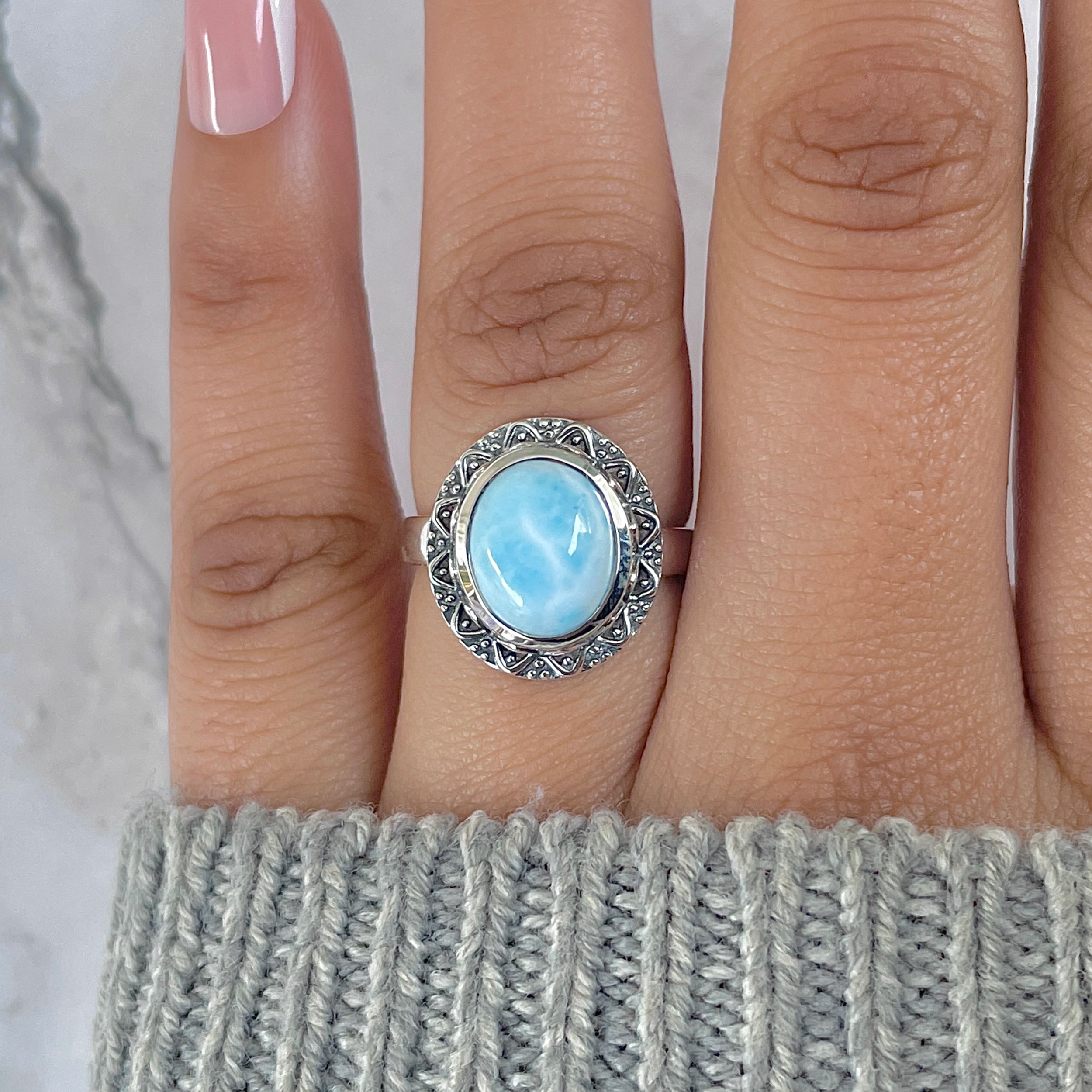 Larimar Ring-(LAR-RDR-89.)