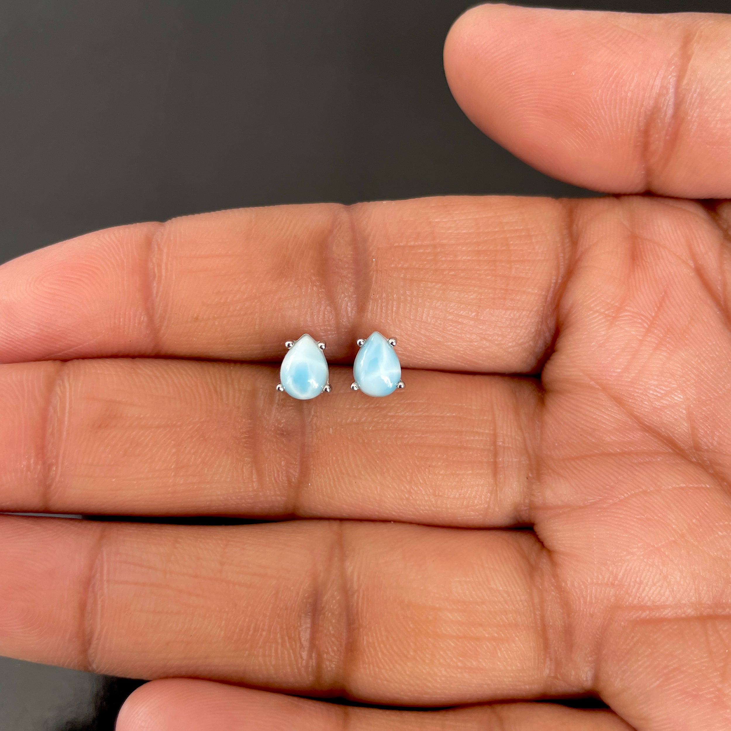 Larimar Stud Earring-(LAR-RDE-1142.)