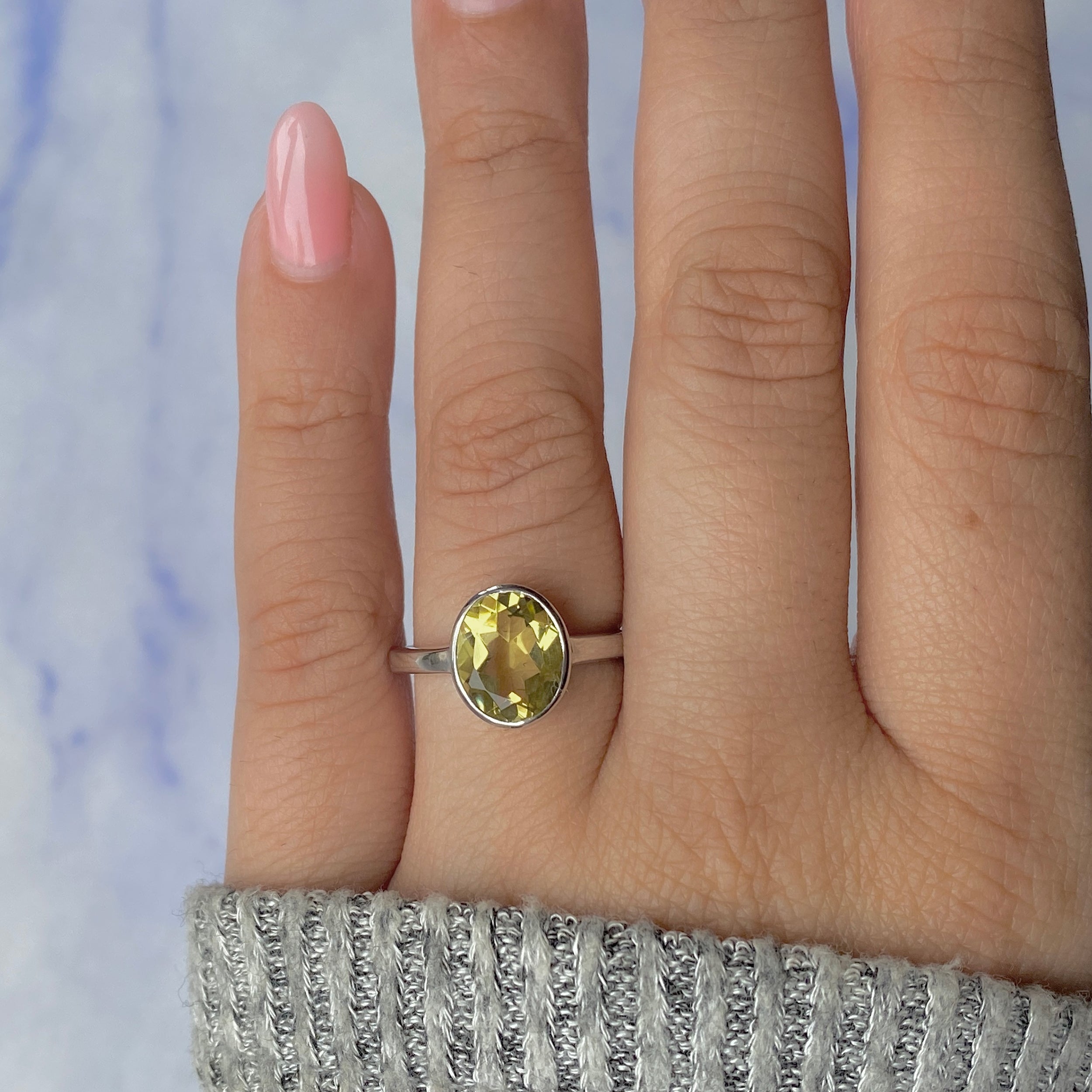 Lemon Quartz Ring-(LEM-RDR-1623.)
