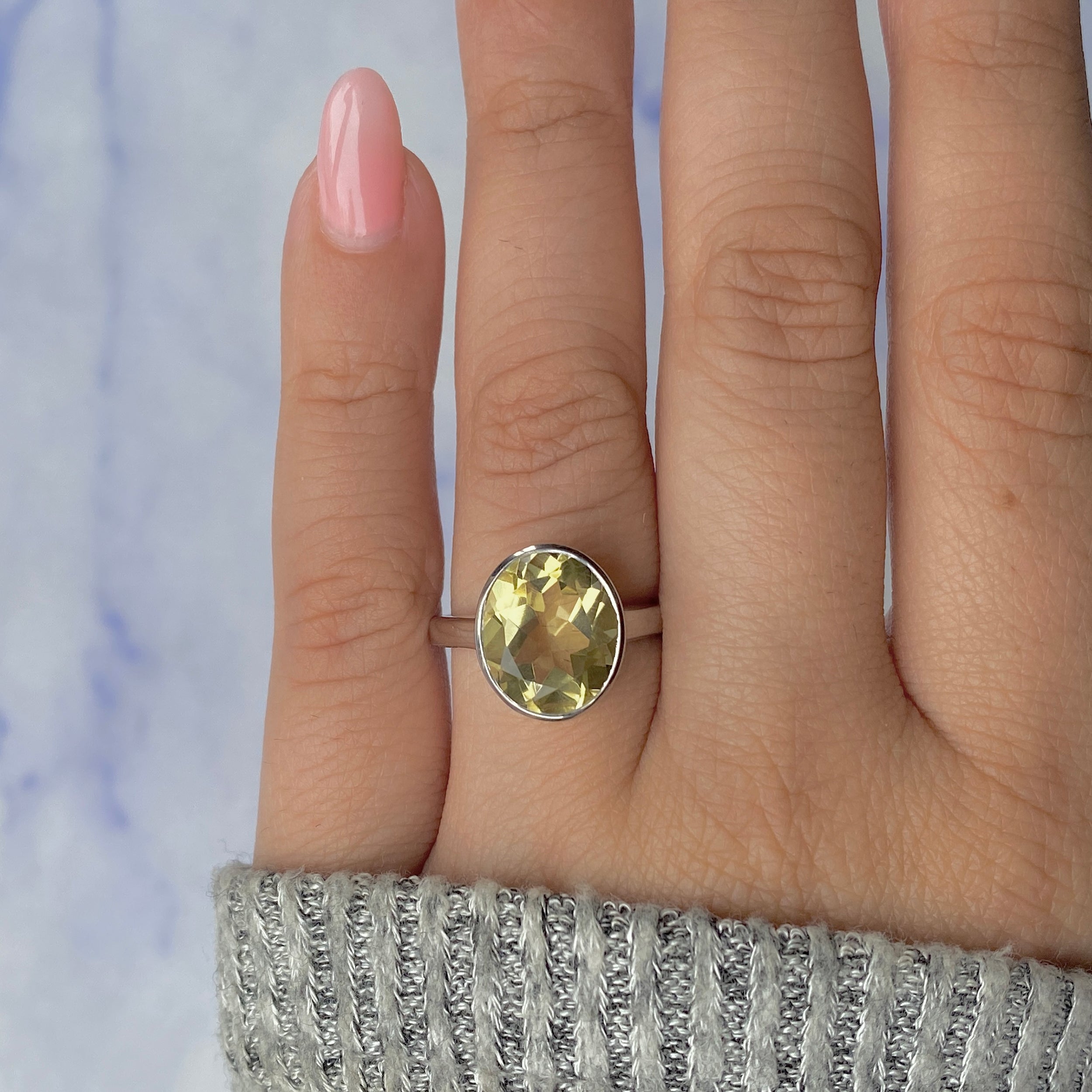 Lemon Quartz Ring-(LEM-RDR-1806.)