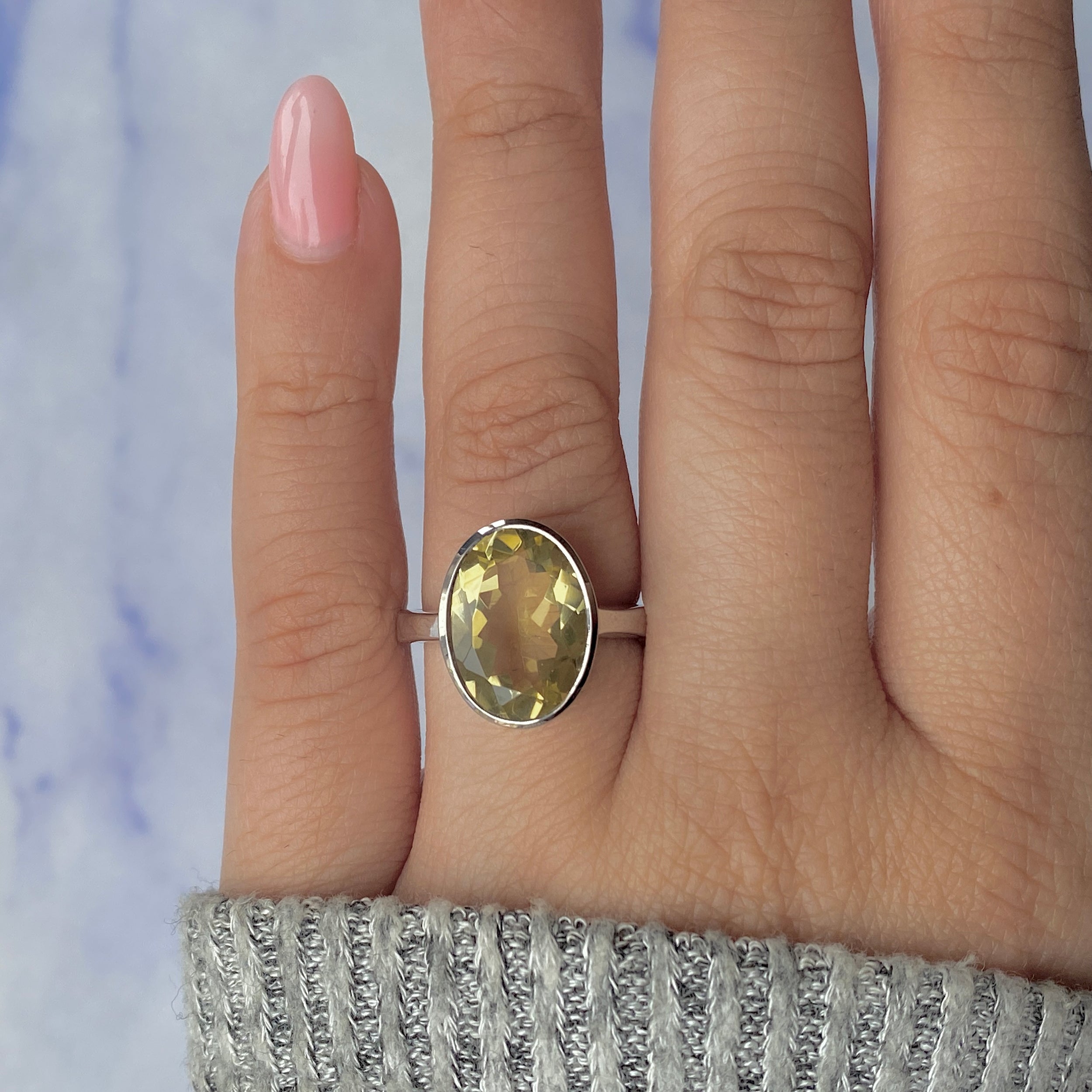 Lemon Quartz Ring-(LEM-RDR-1892.)