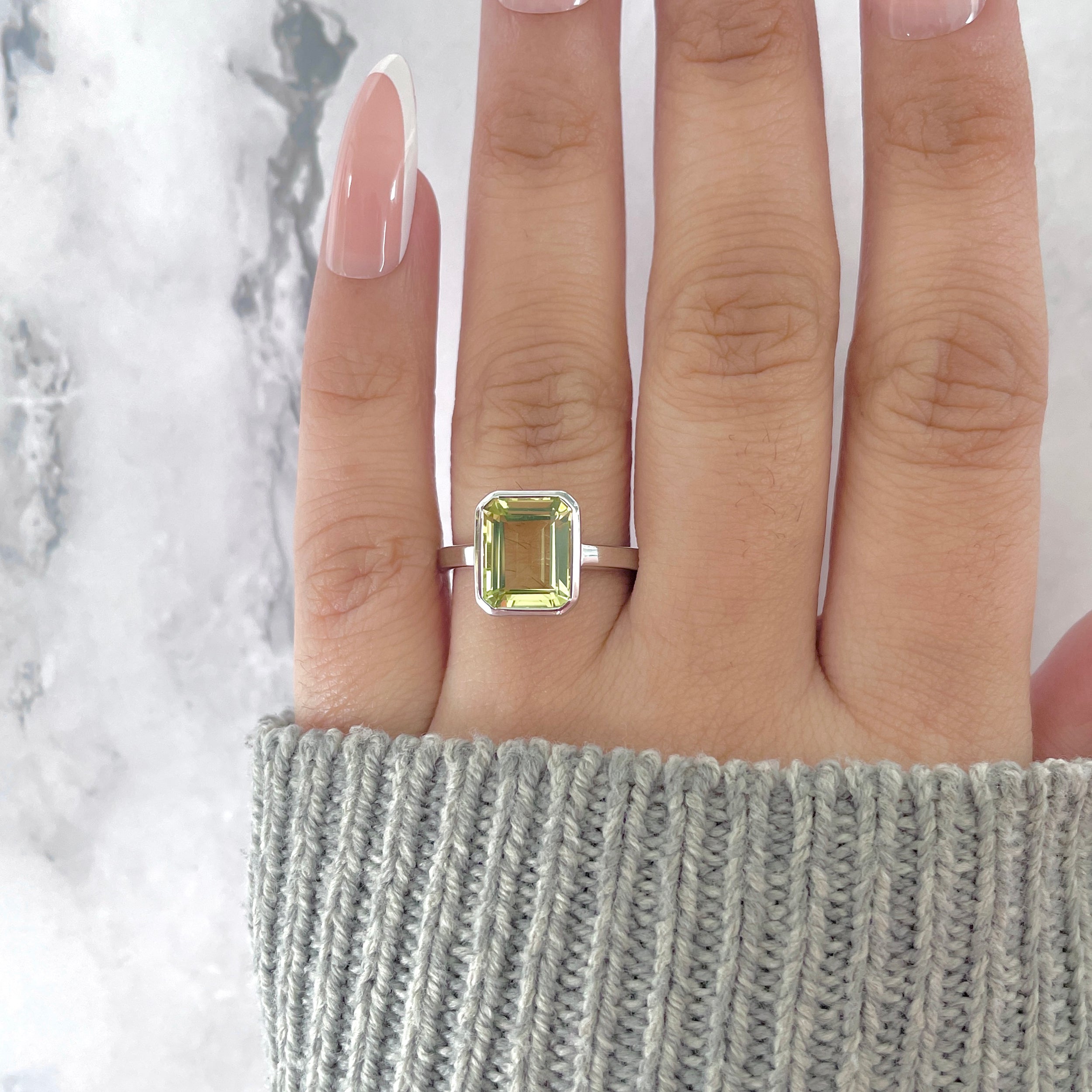 Lemon Quartz Ring-(LEM-RDR-1926.)