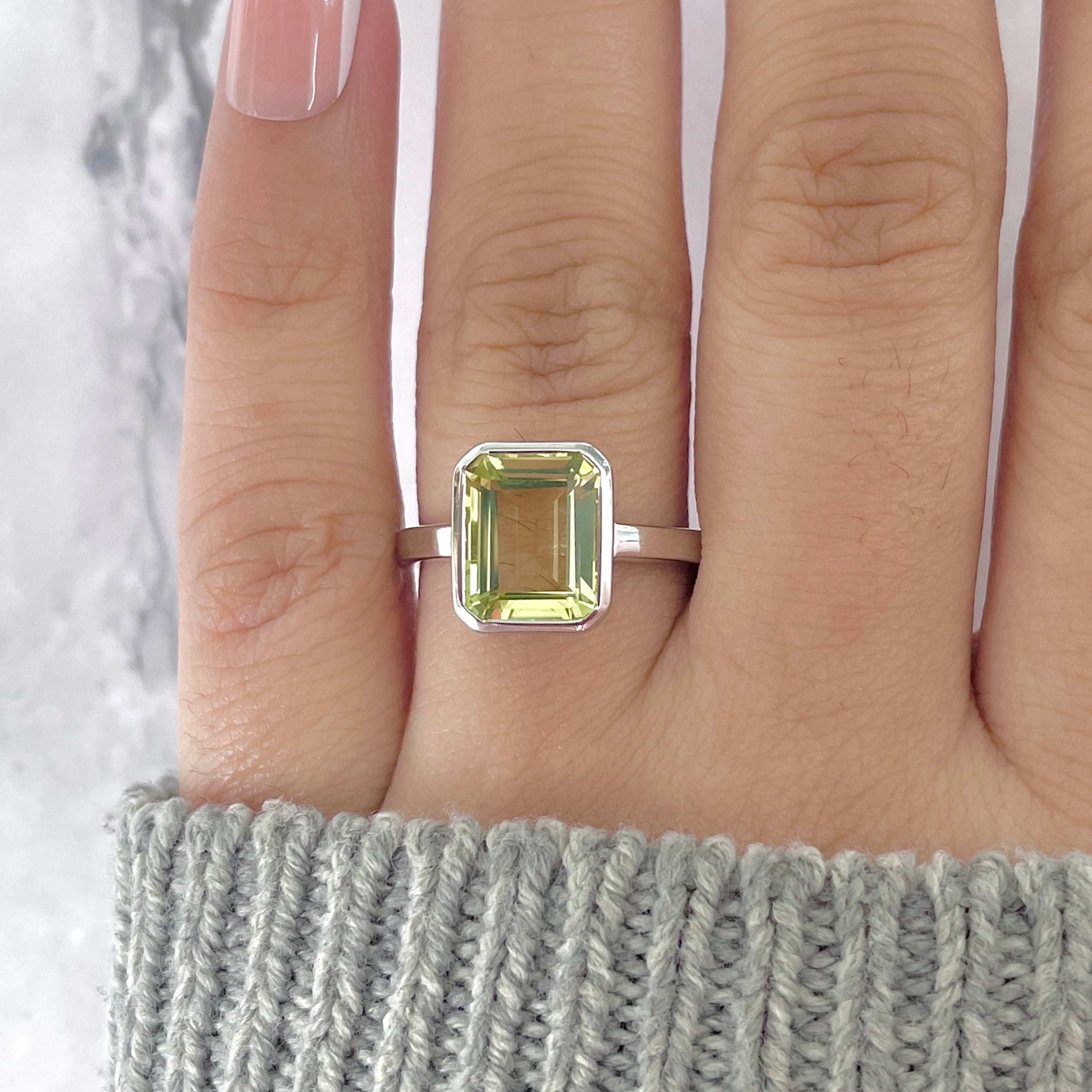 Lemon Quartz Ring-(LEM-RDR-1926.)