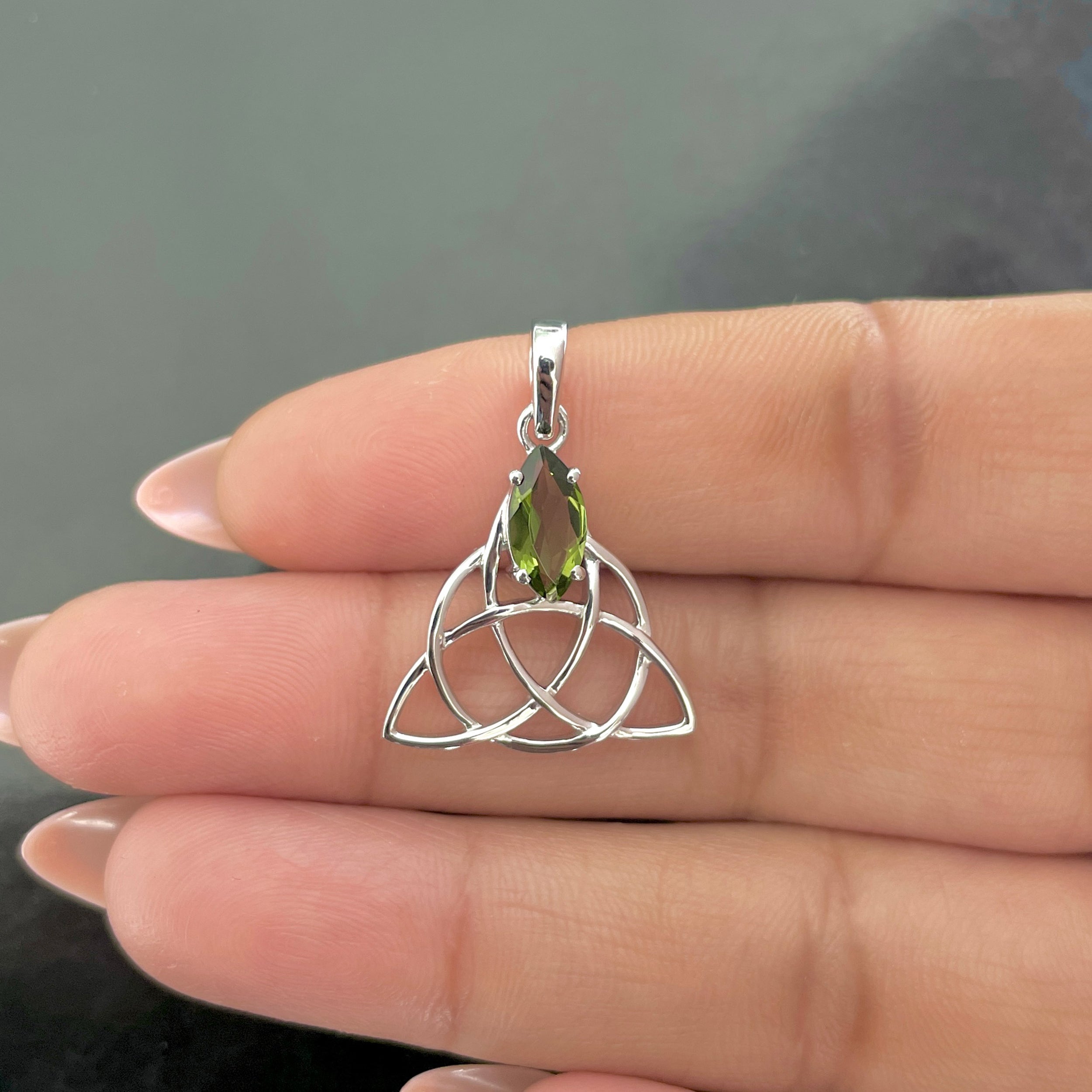 Moldavite Triquetra Pendant-(MLD-RDN-161.)