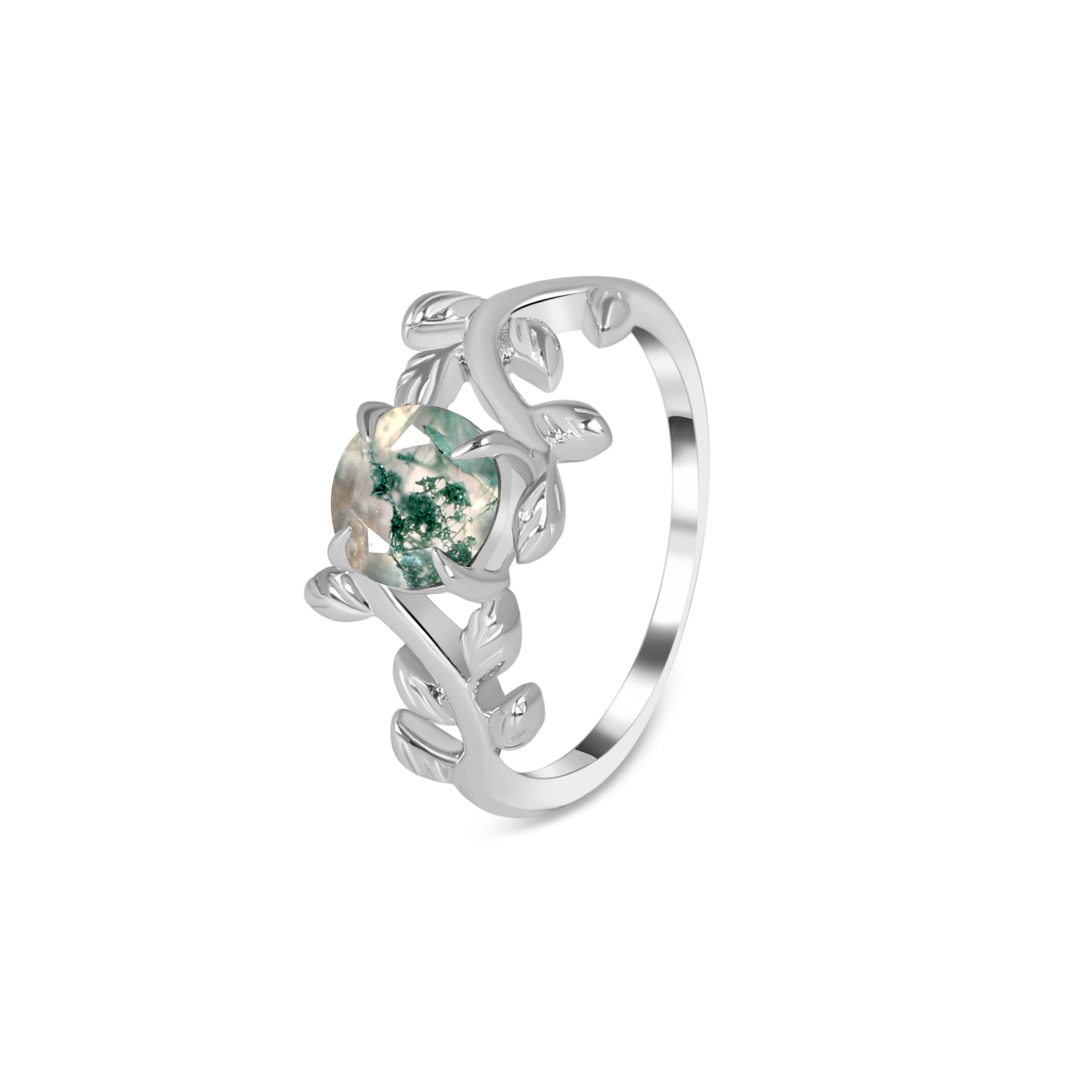 Moss Agate Ring-(MOA-RDR-3319.)