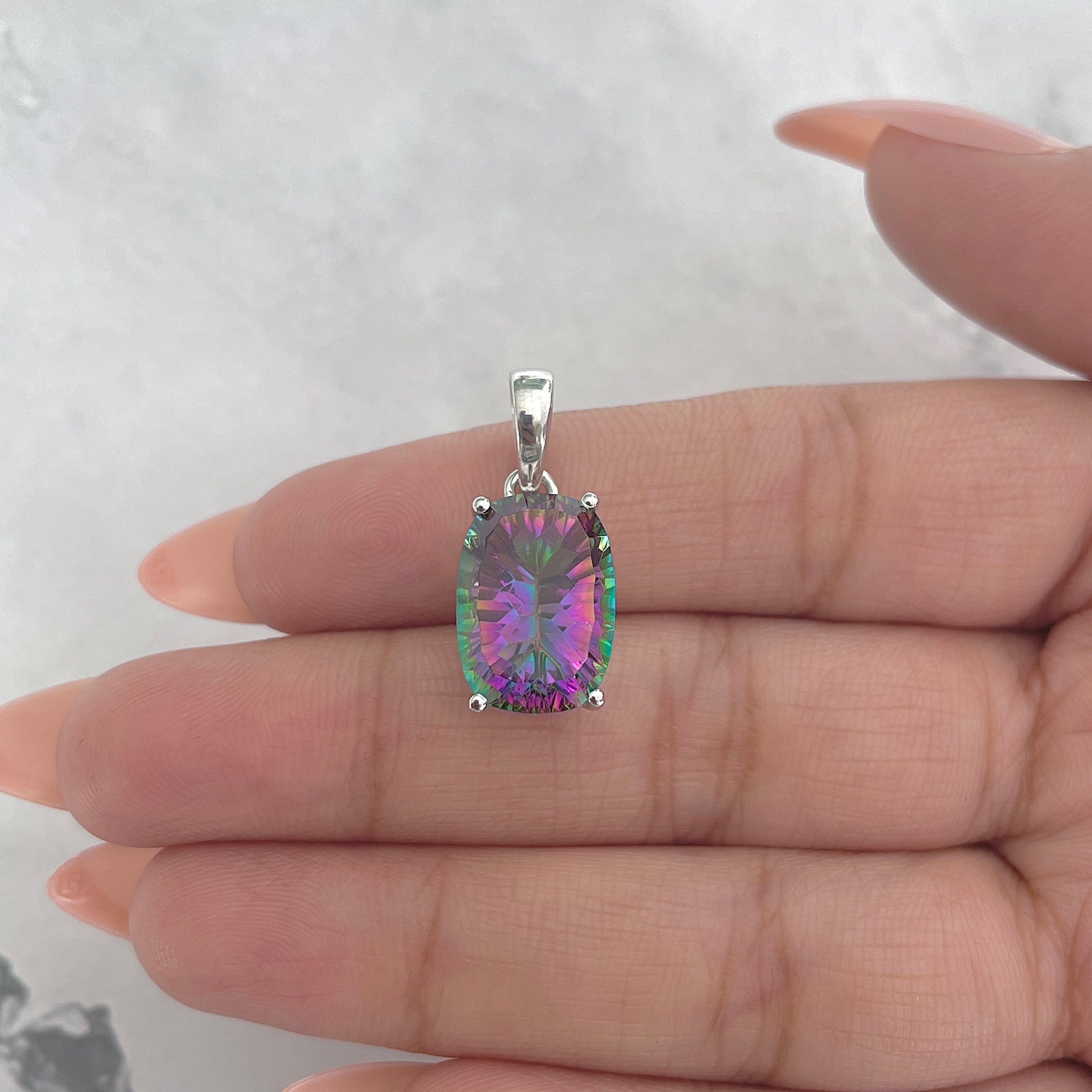 Mystic Topaz Pendant-(MST-RDP-476.)