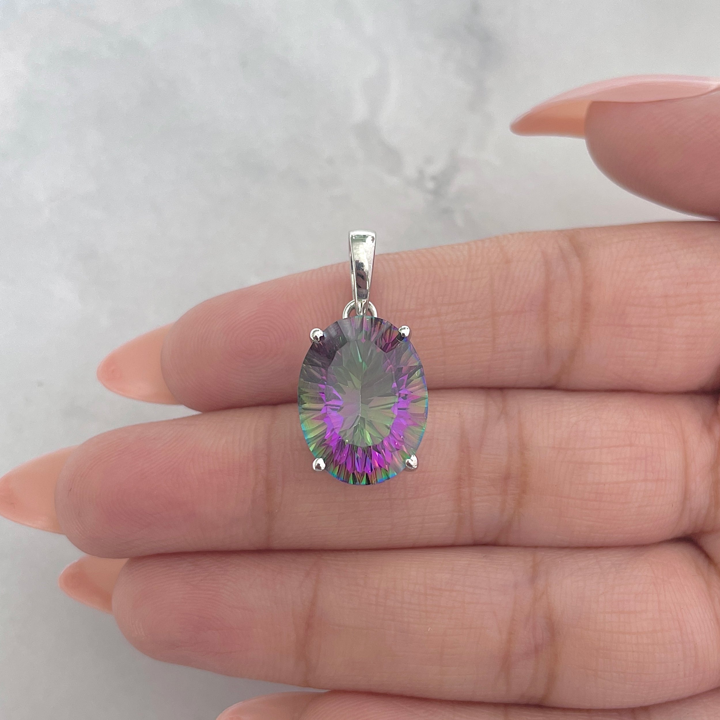 Mystic Topaz Pendant-(MST-RDP-479.)