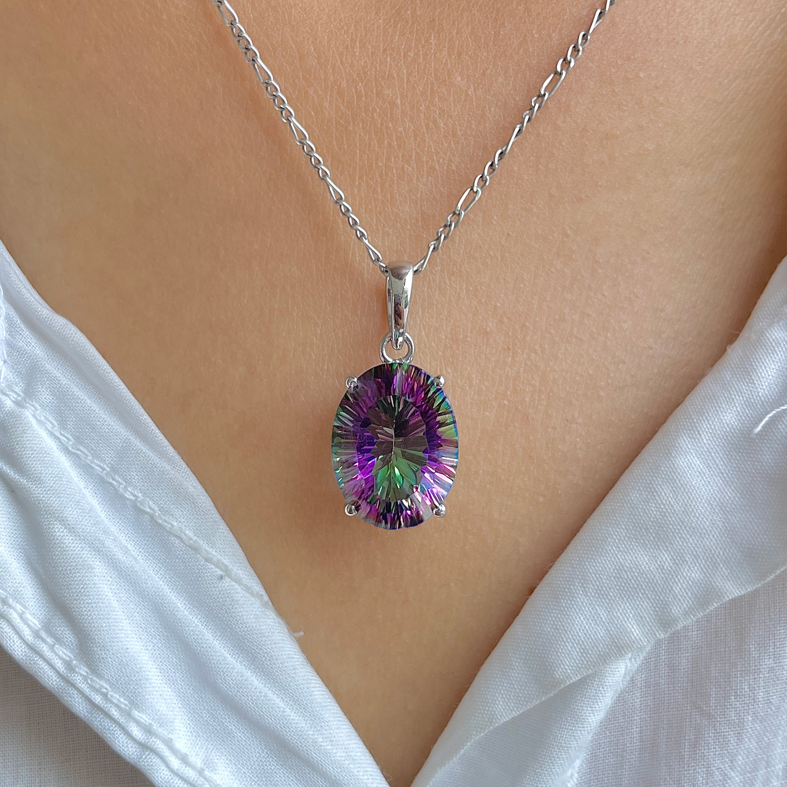 Mystic Topaz Pendant-(MST-RDP-479.)