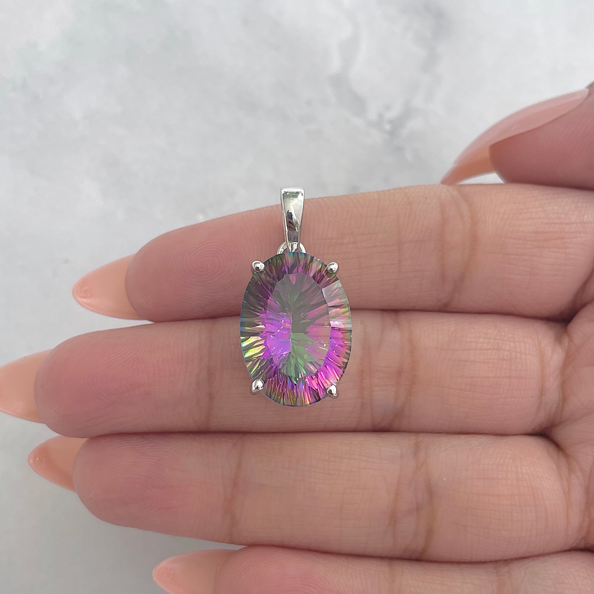 Mystic Topaz Pendant-(MST-RDP-480.)