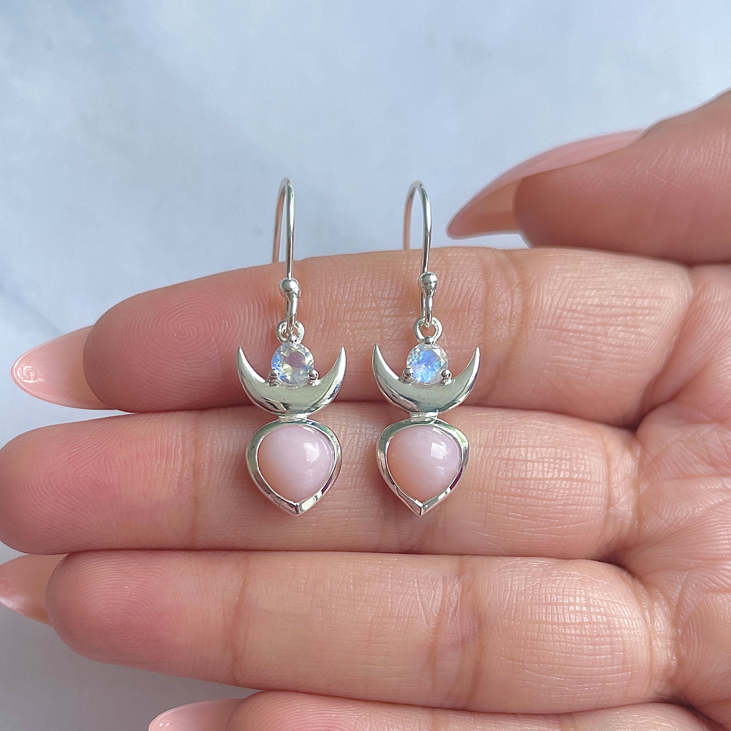 Pink Opal Earring-(PKO-RDE-1093.)