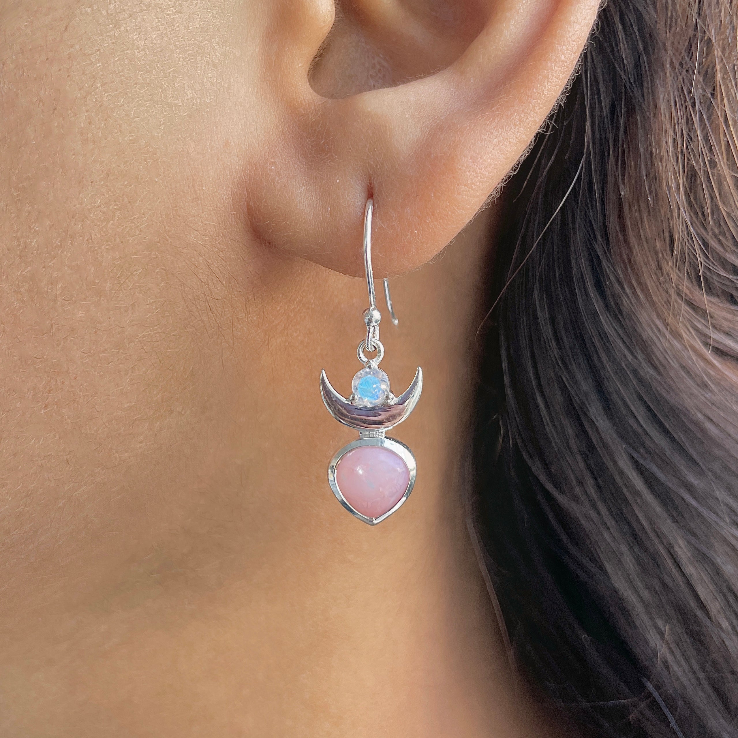 Pink Opal Earring-(PKO-RDE-1093.)