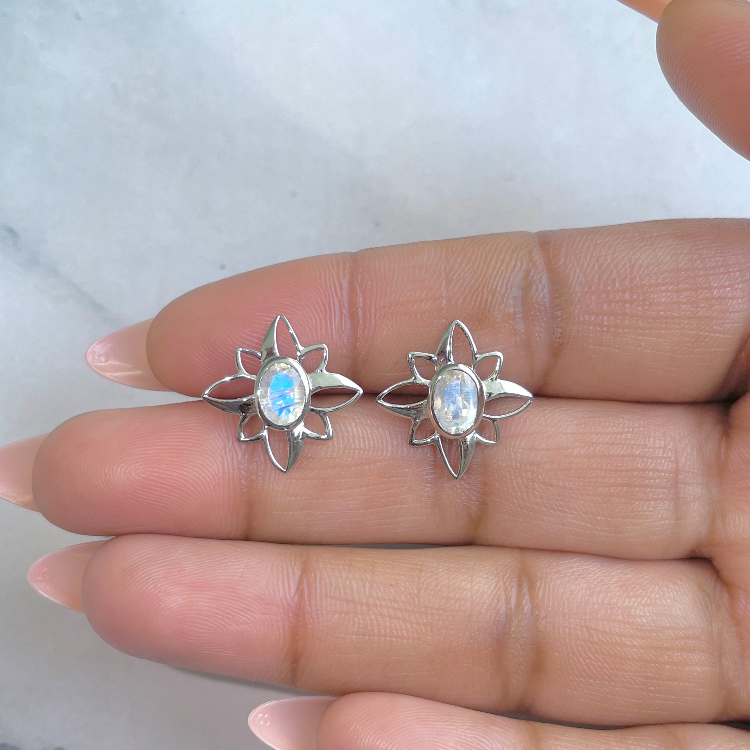 Moonstone Stud Earring-(RBM-RDE-11.)