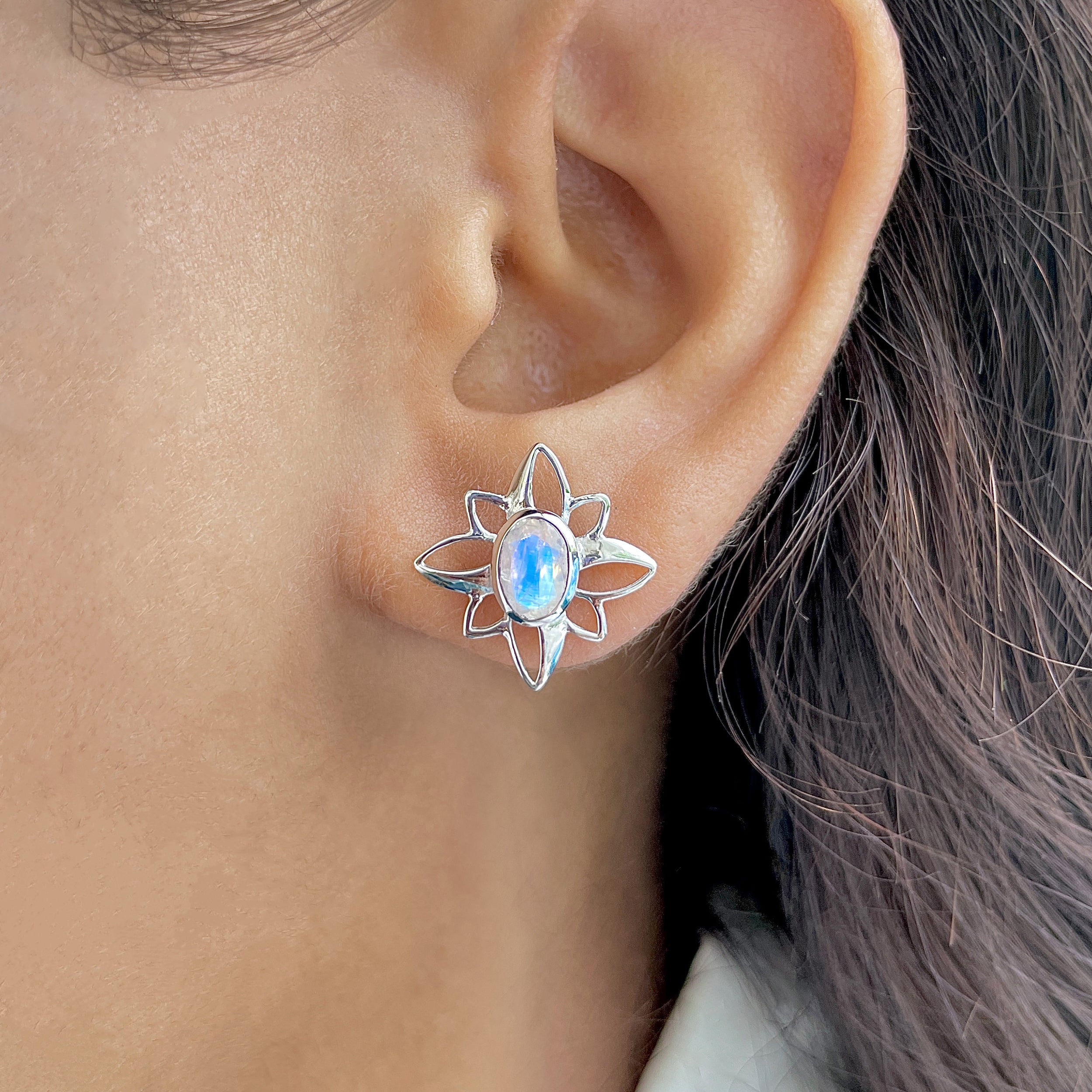 Moonstone Stud Earring-(RBM-RDE-11.)
