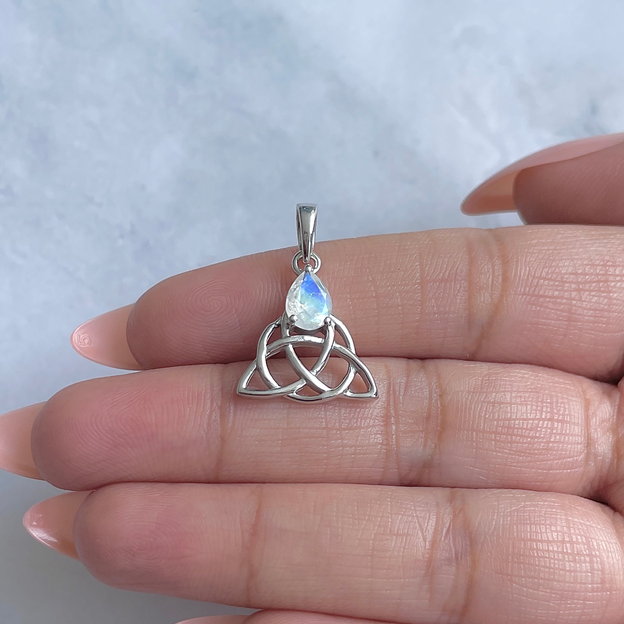 Moonstone Triquetra Pendant-(RBM-RDEP-892.)