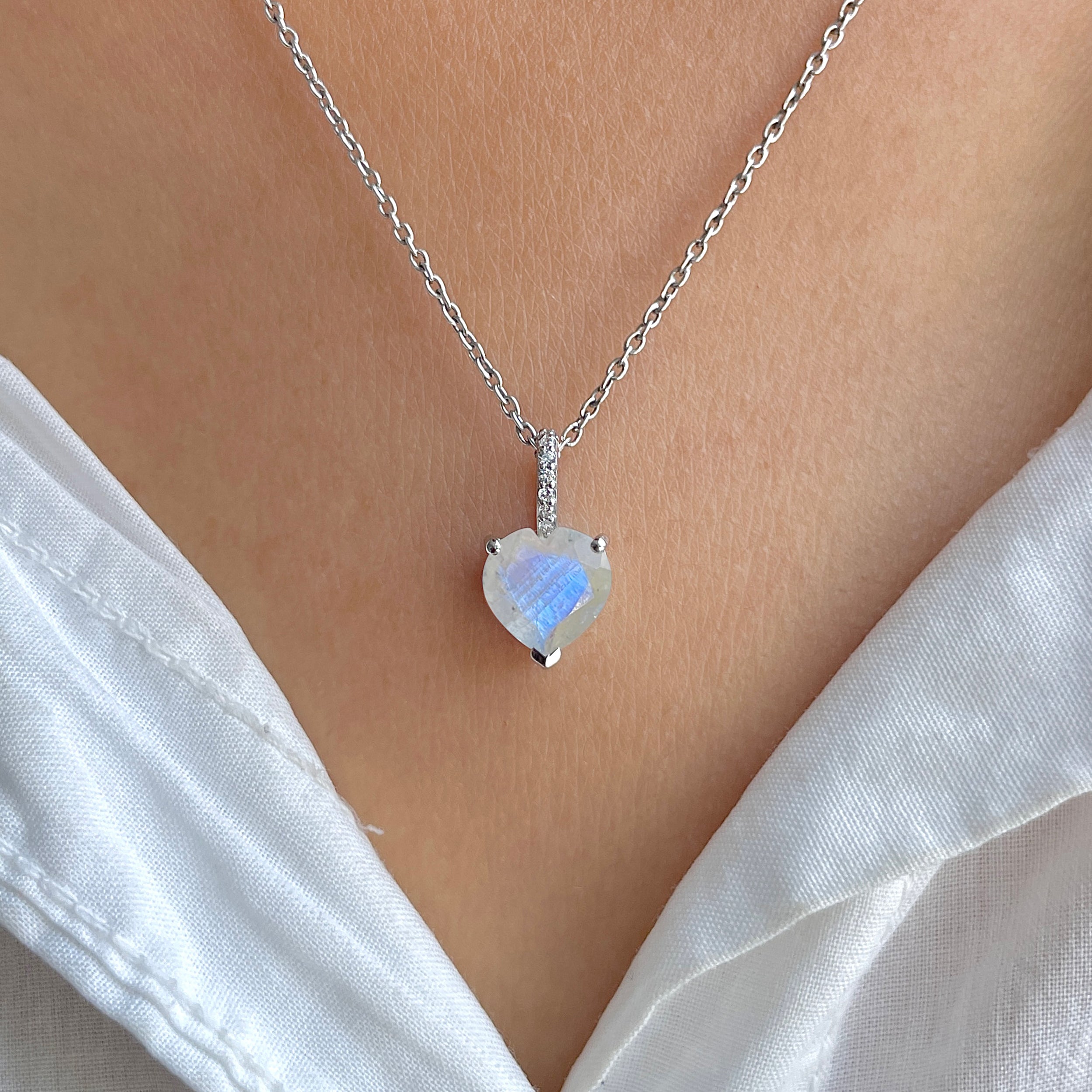 Moonstone & White Topaz Pendant-(RBM-RDP-819.)