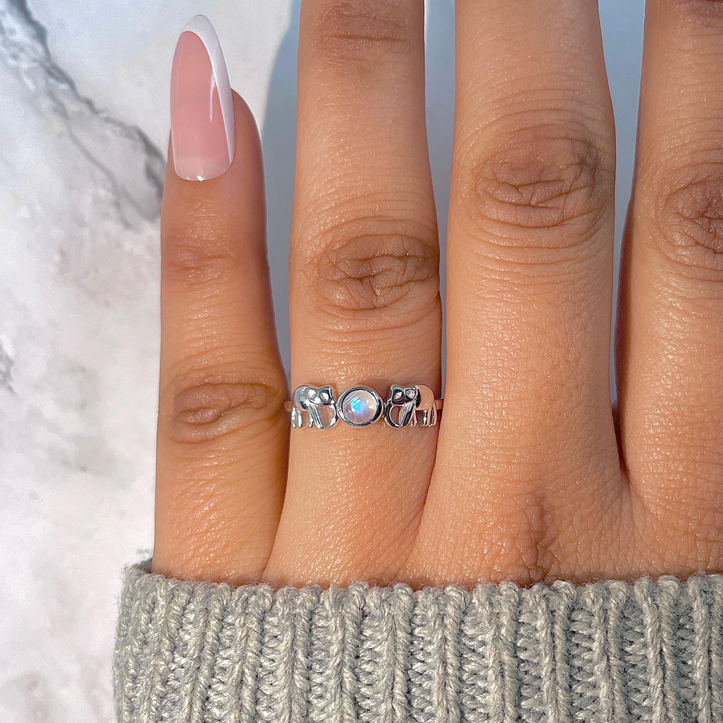 Moonstone Elephant Ring-(RBM-RDR-1347.)