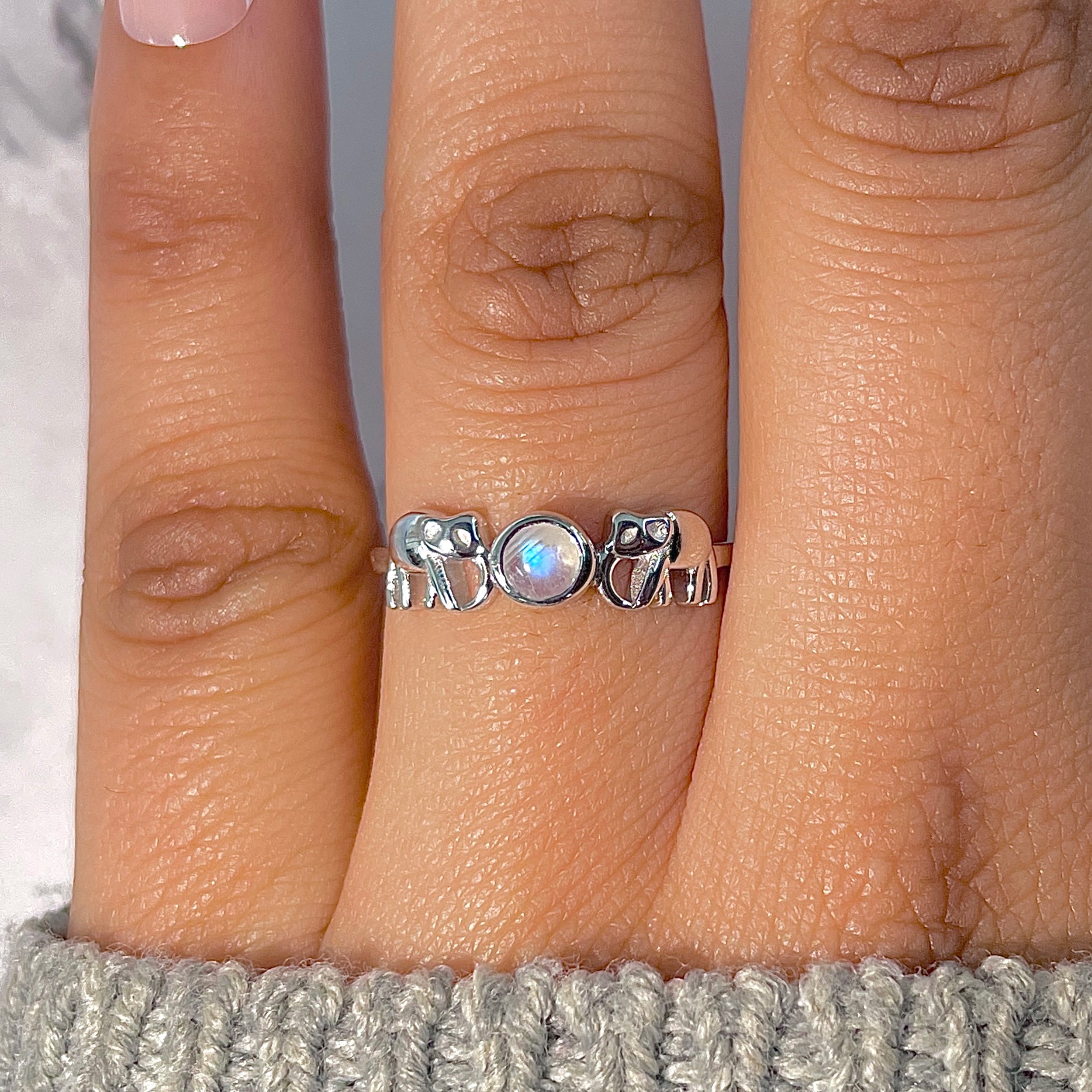 Moonstone Elephant Ring-(RBM-RDR-1347.)