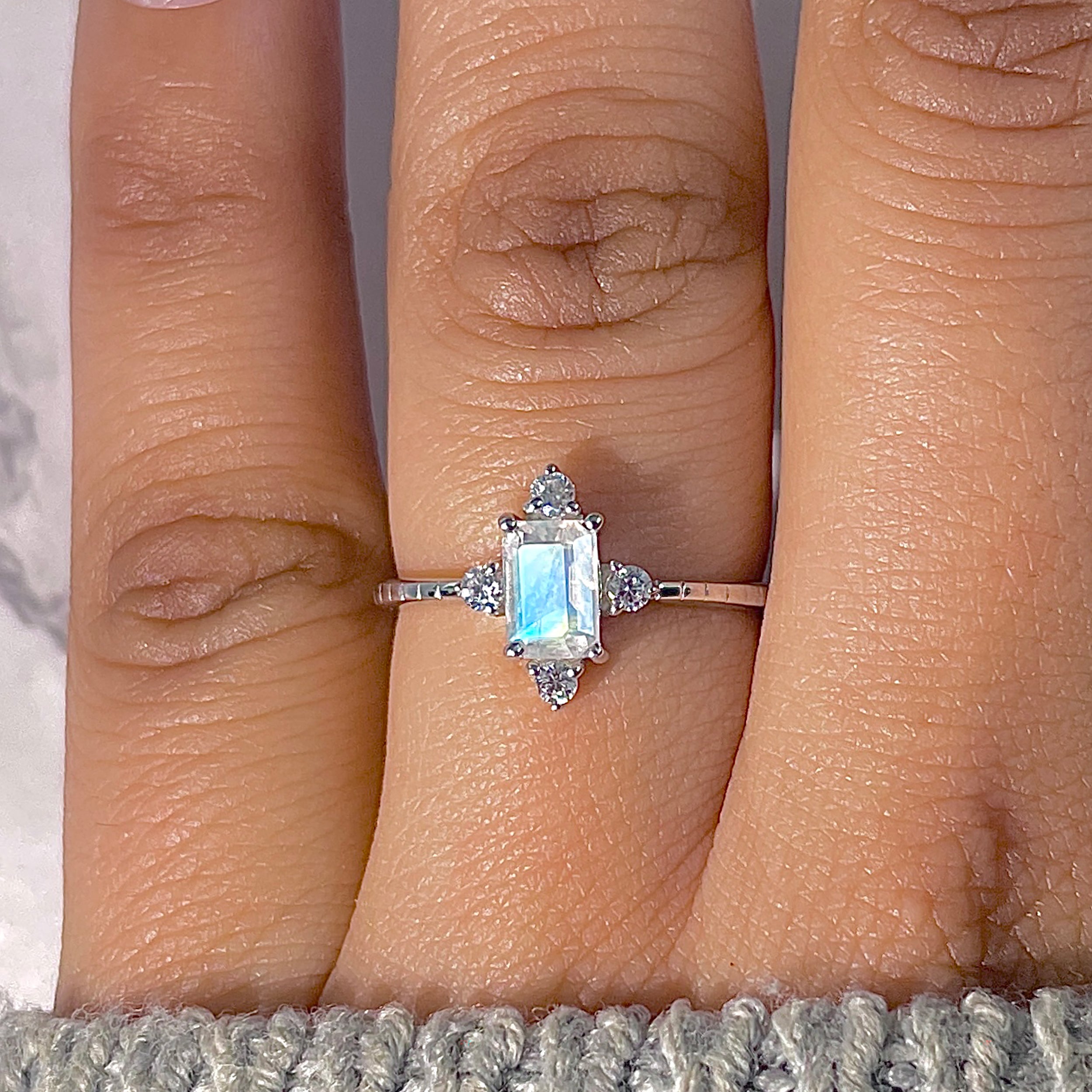 Moonstone & White Topaz Ring-(RBM-RDR-2210.)