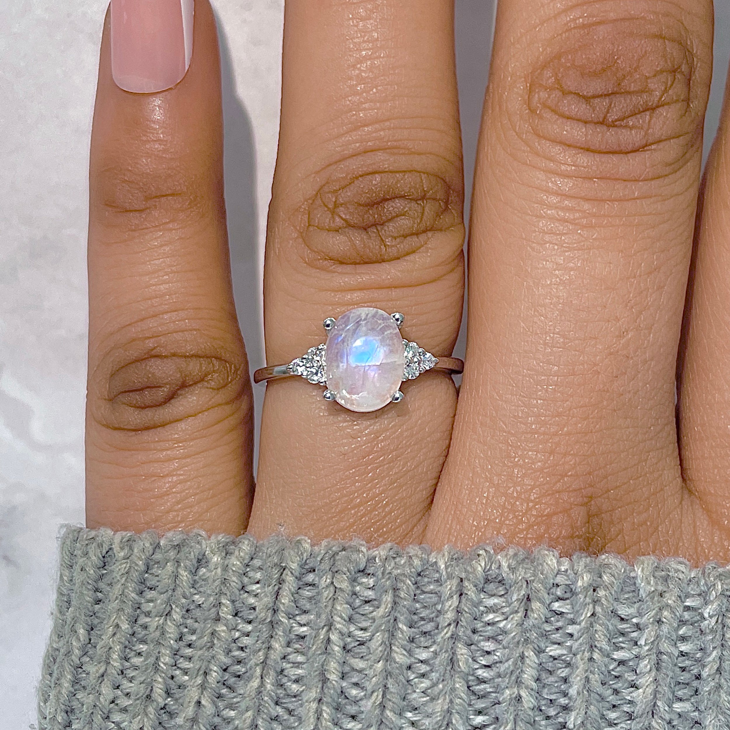Moonstone & White Topaz Ring-(RBM-RDR-224.)