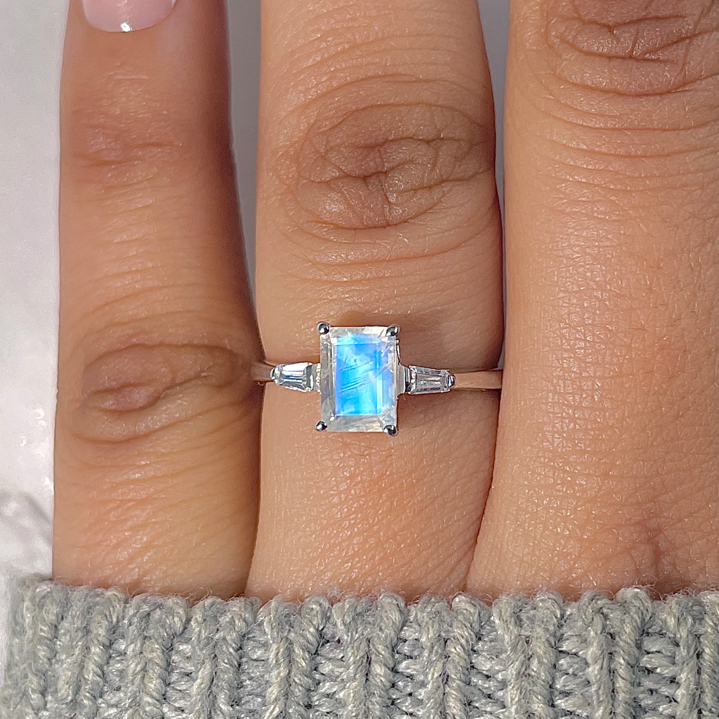 Moonstone & White Topaz Ring-(RBM-RDR-2251.)