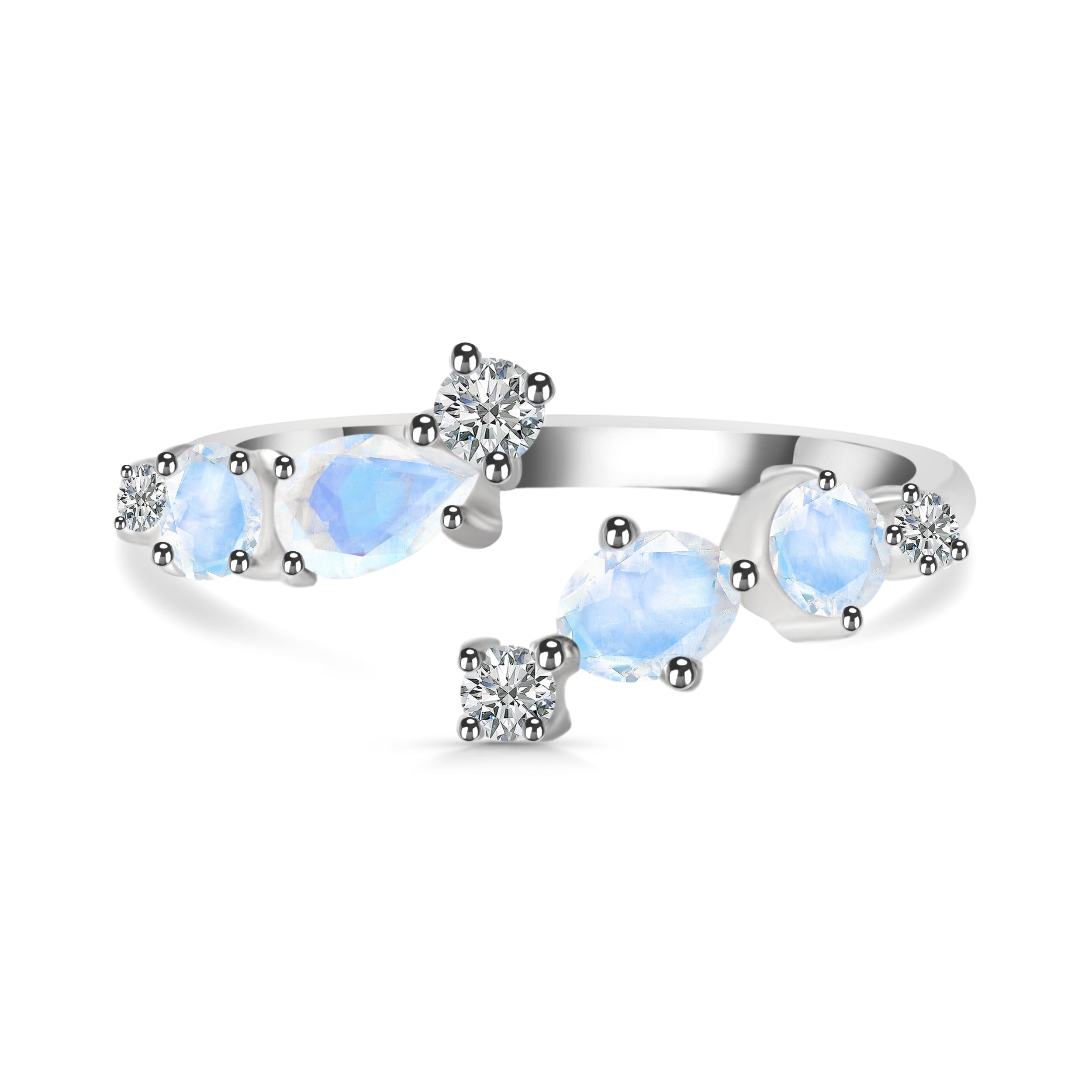 Moonstone & White Topaz Ring-(RBM-RDR-3524.)