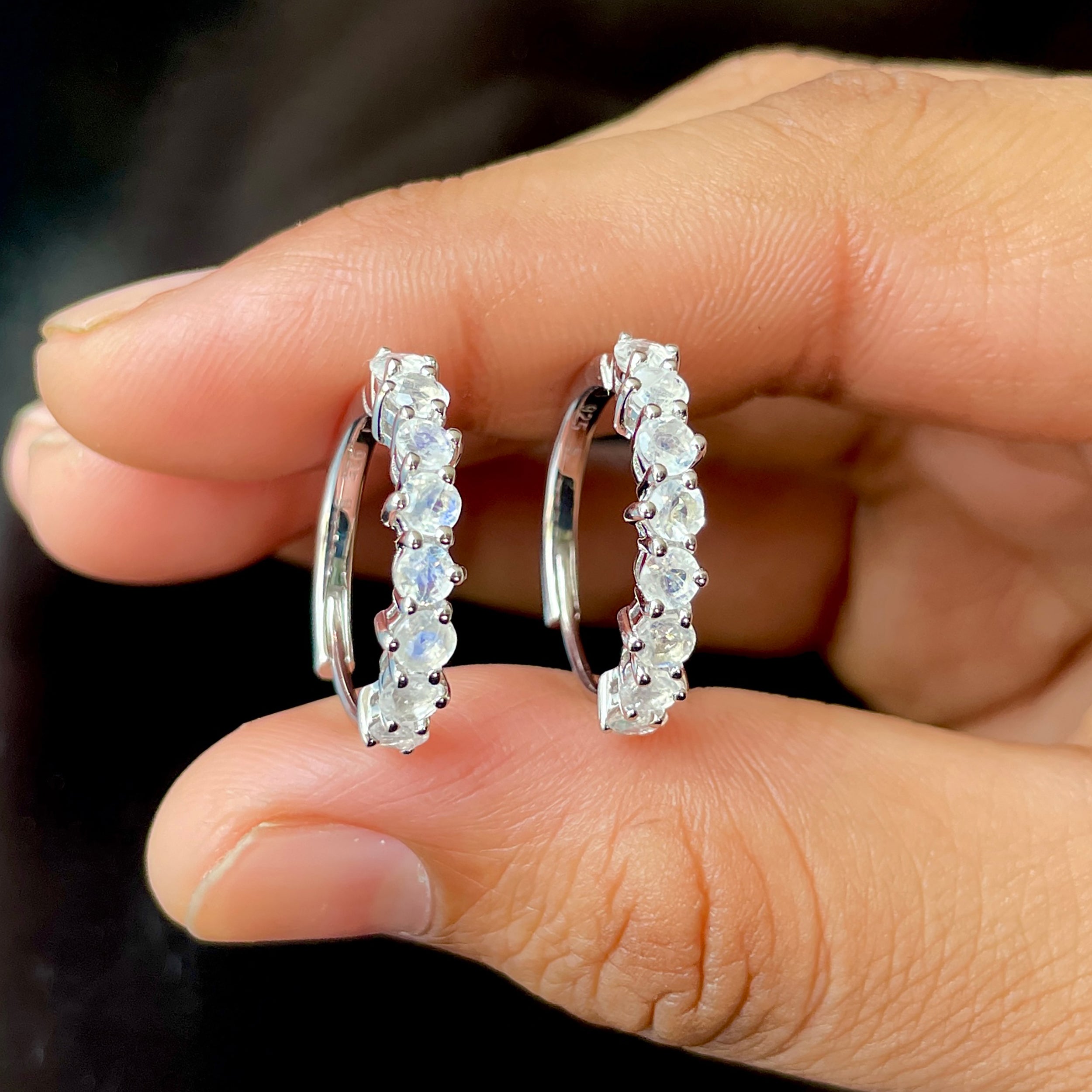 Moonstone Hoop Earring-(RBM-RDE-1276.)