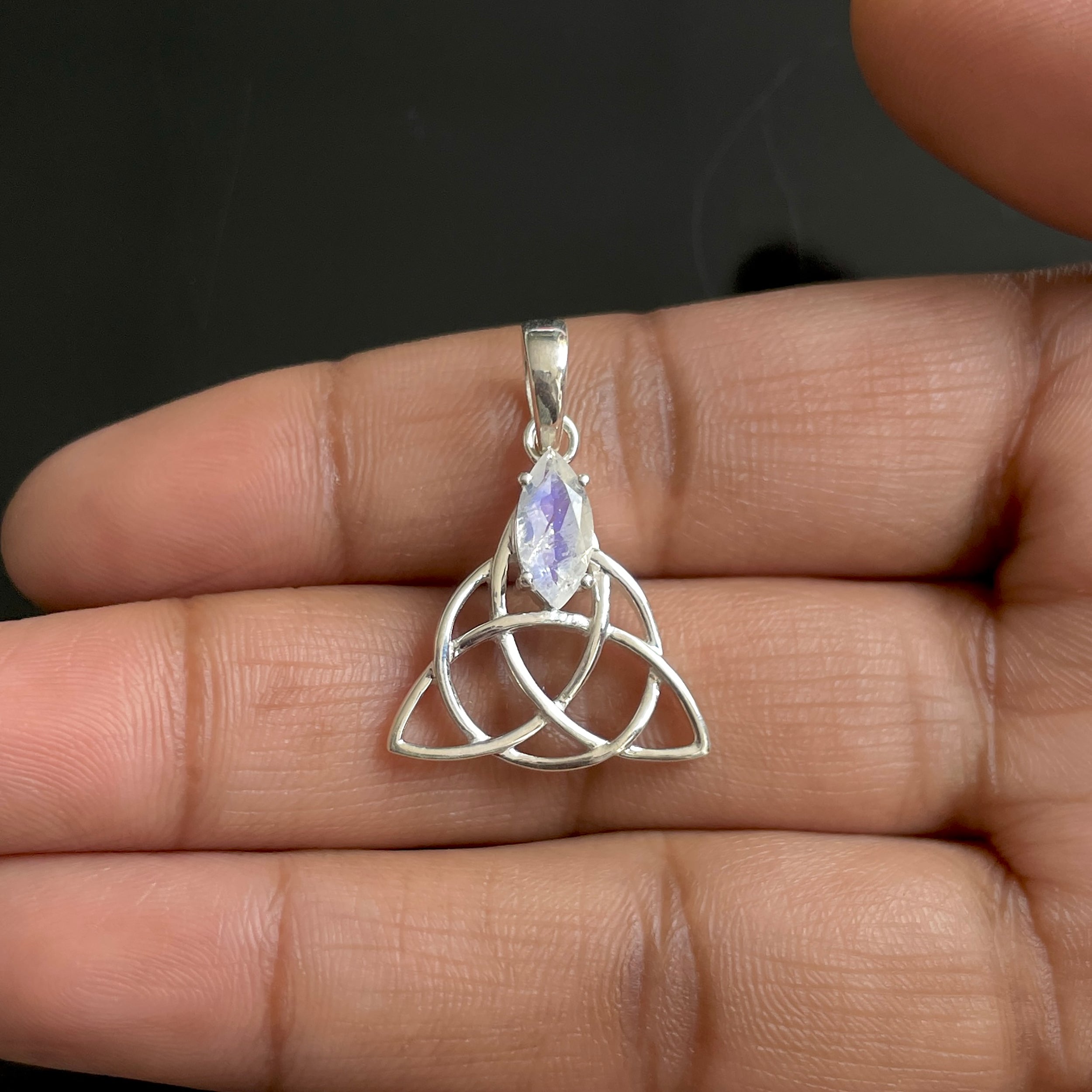 Moonstone Triquetra Pendant-(RBM-RDN-161.)
