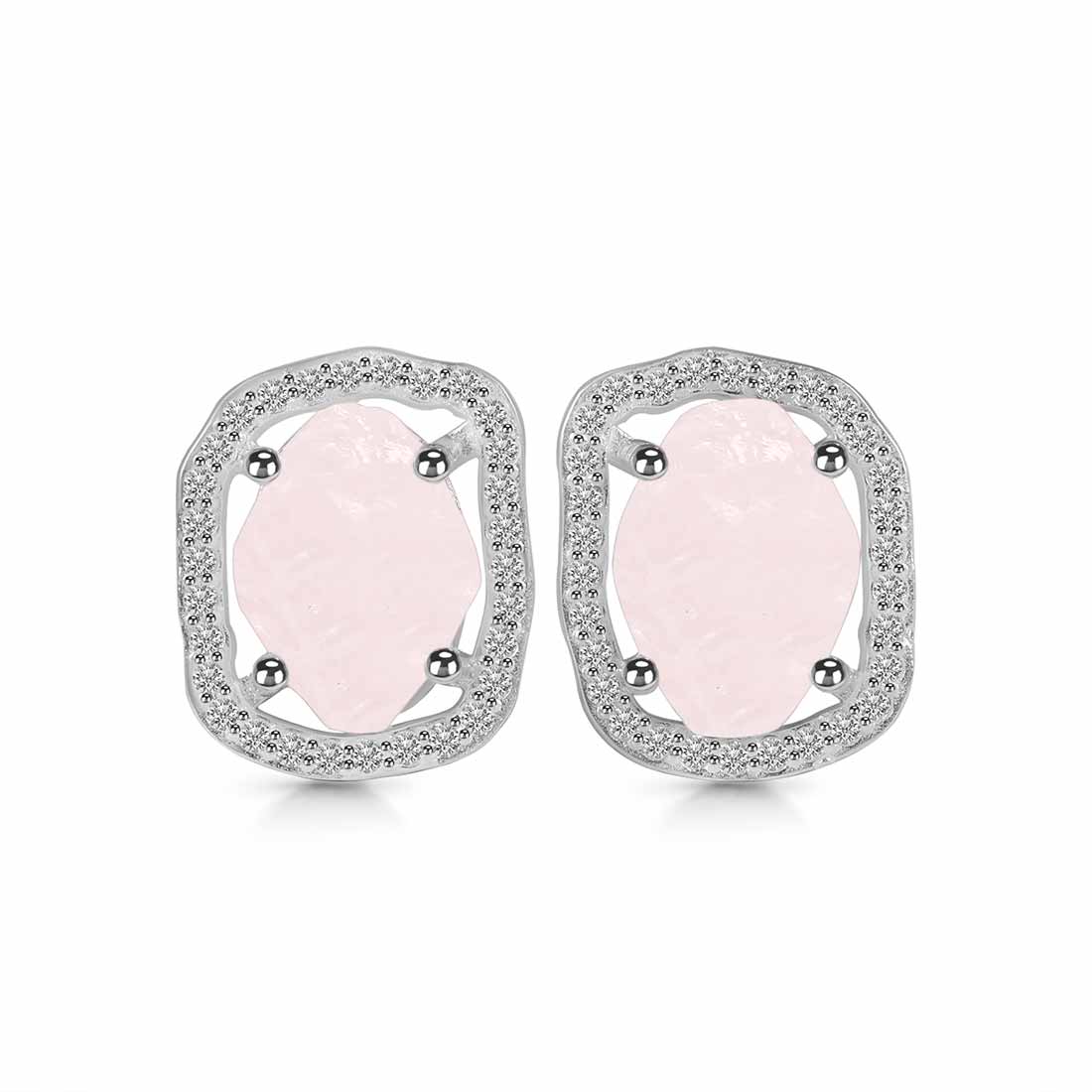 rose-quartz-raw-crystal-white-topaz-stud-earring-rsq-rde-1255