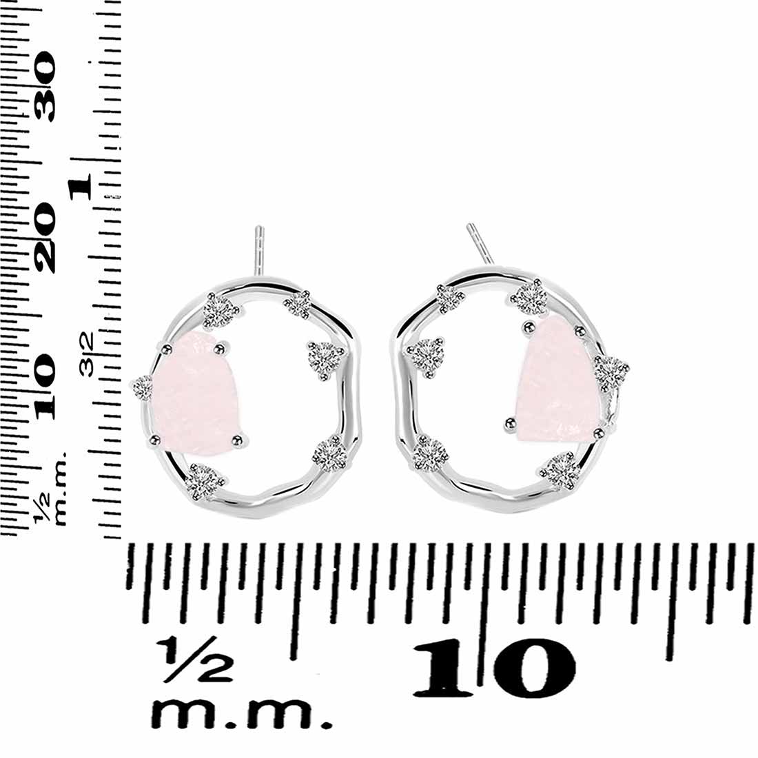 rose-quartz-raw-crystal-white-topaz-stud-earring-rsq-rde-1461