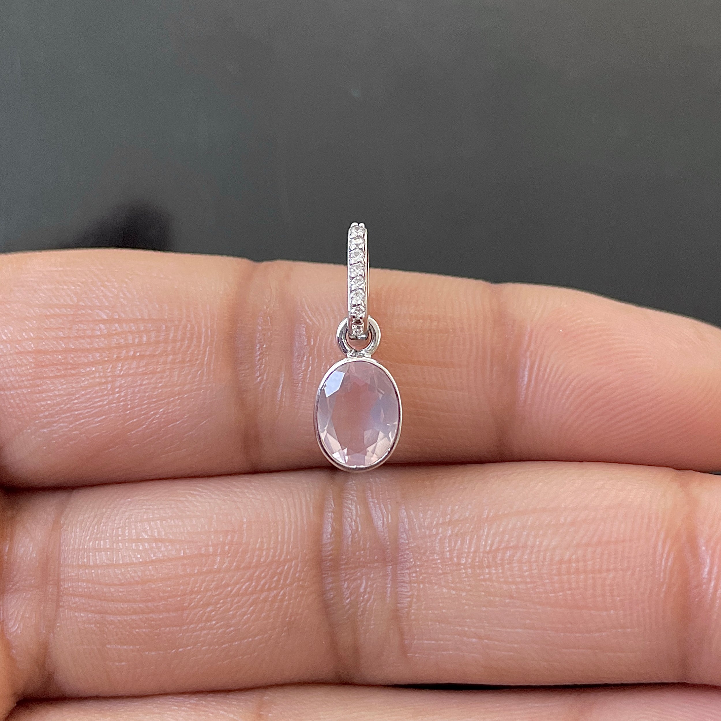 Rose Quartz & White Topaz Pendant-(RSQ-RDP-792.)