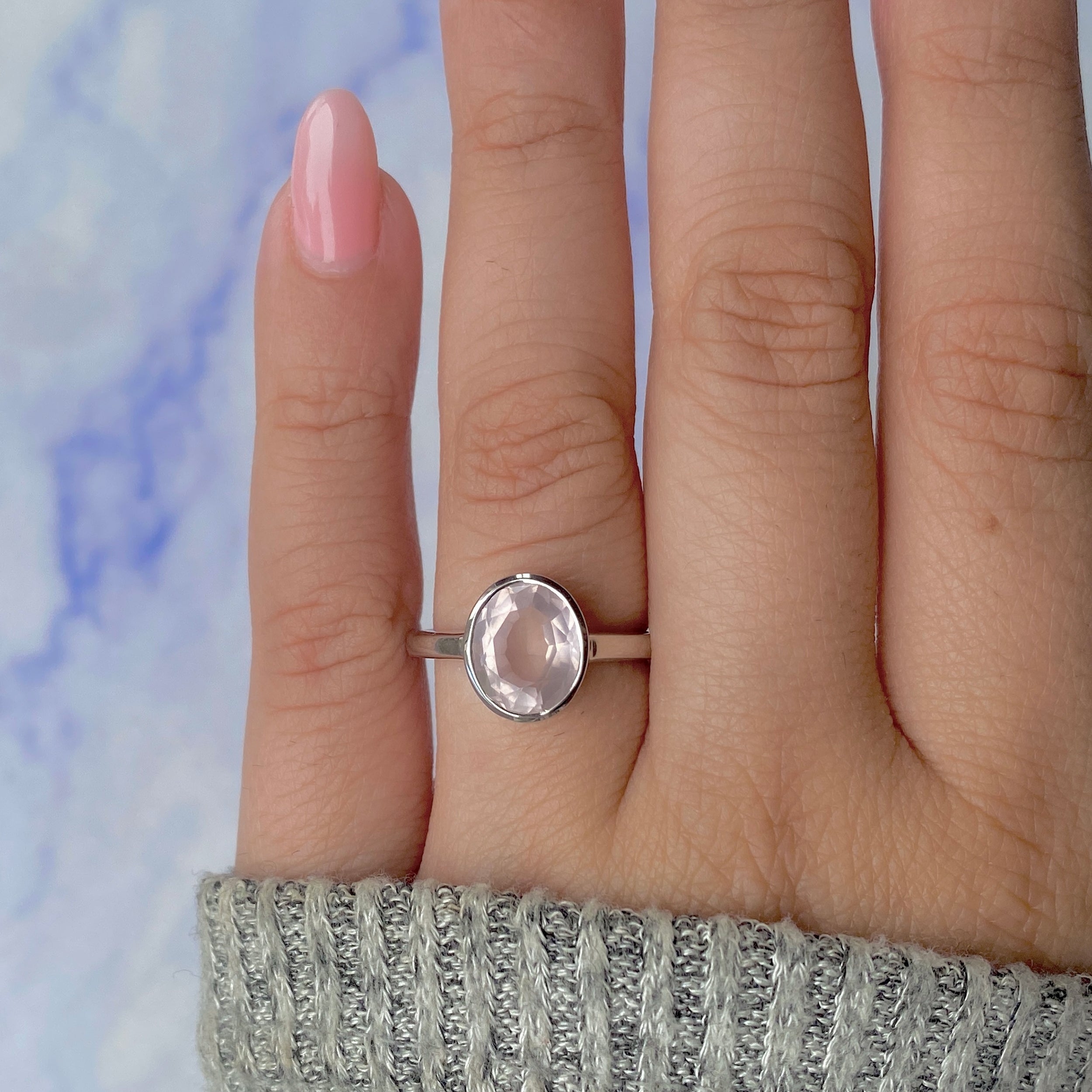 Rose Quartz Ring-(RSQ-RDR-1623.)