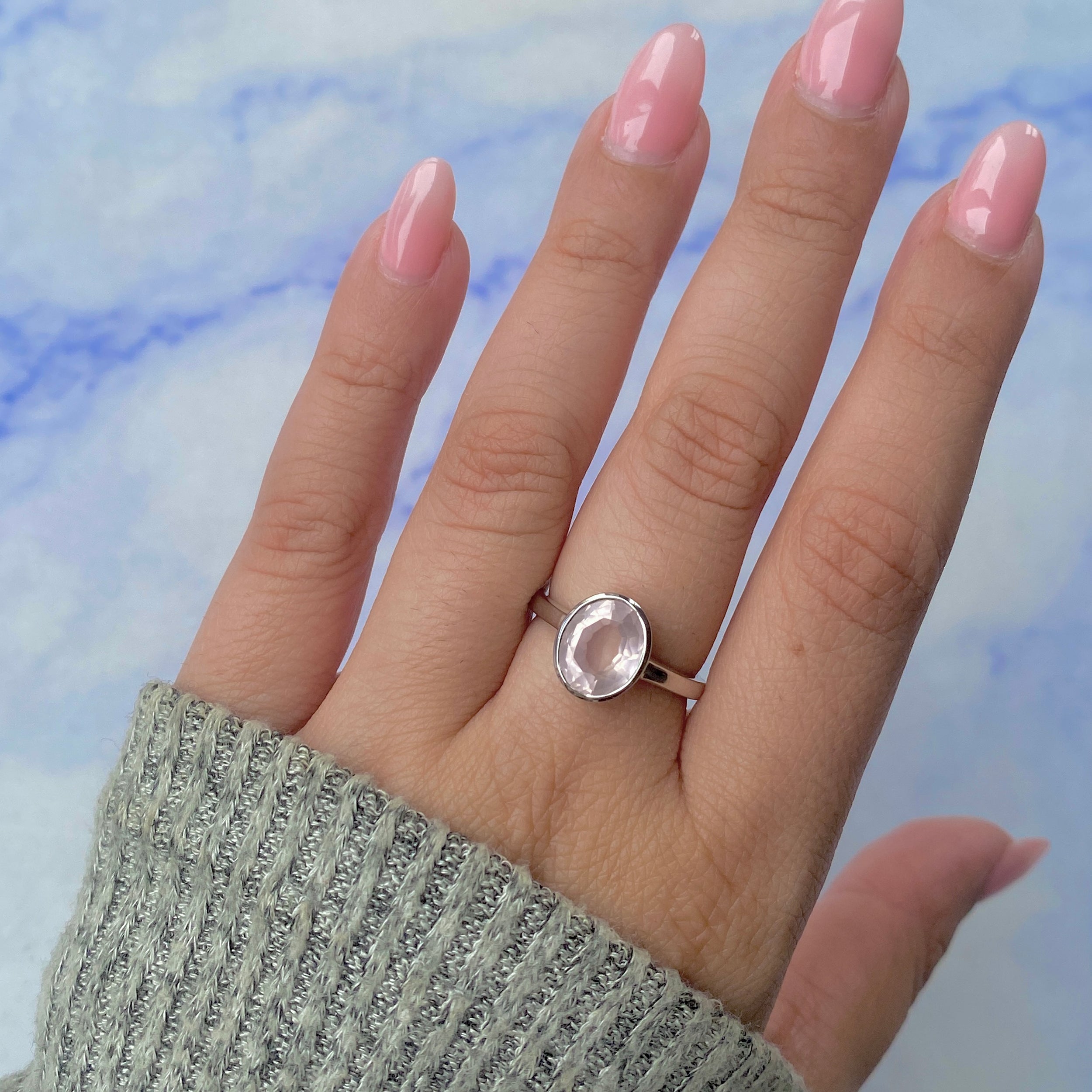 Rose Quartz Ring-(RSQ-RDR-1623.)