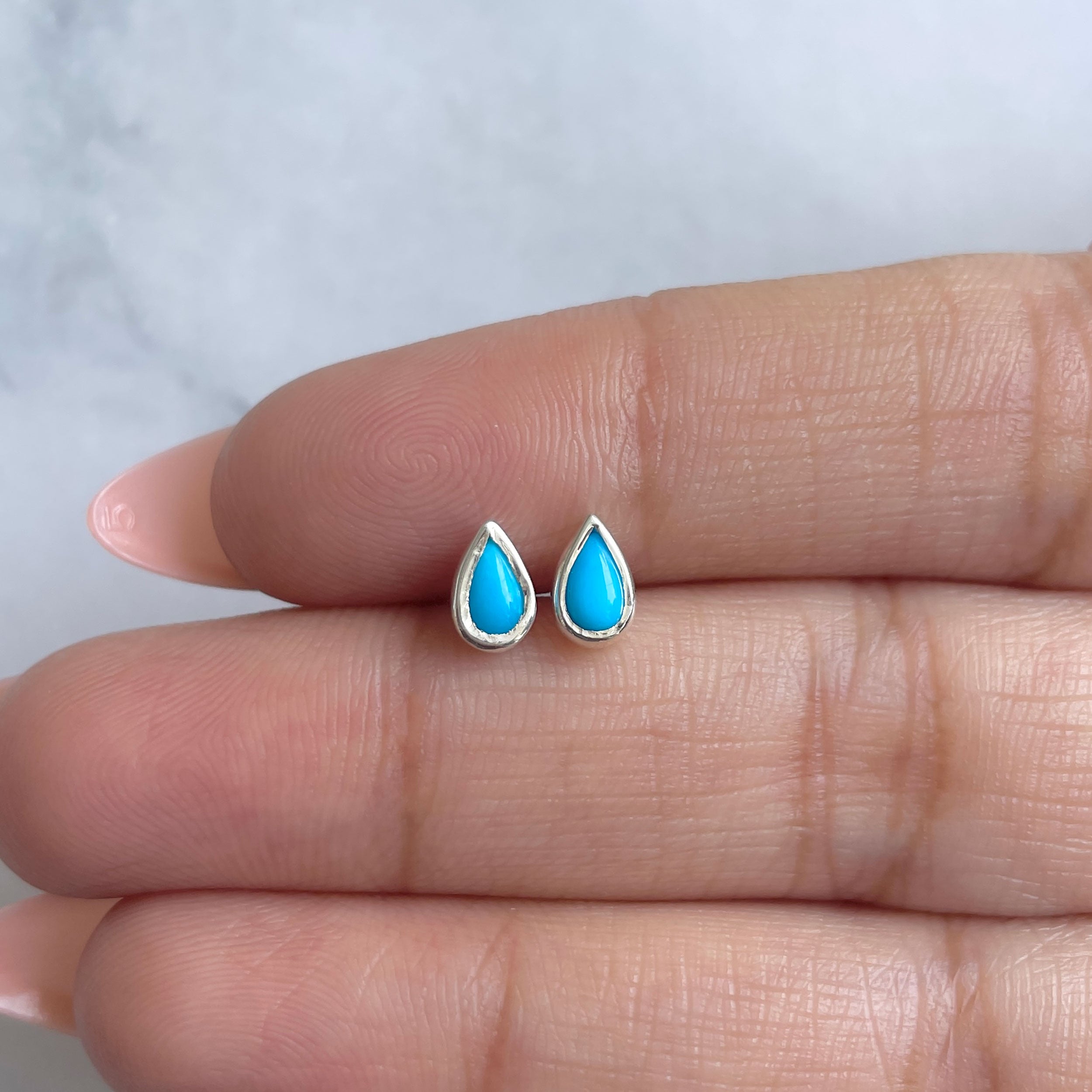 Turquoise Stud Earring-(TRQ-RDE-1106.)