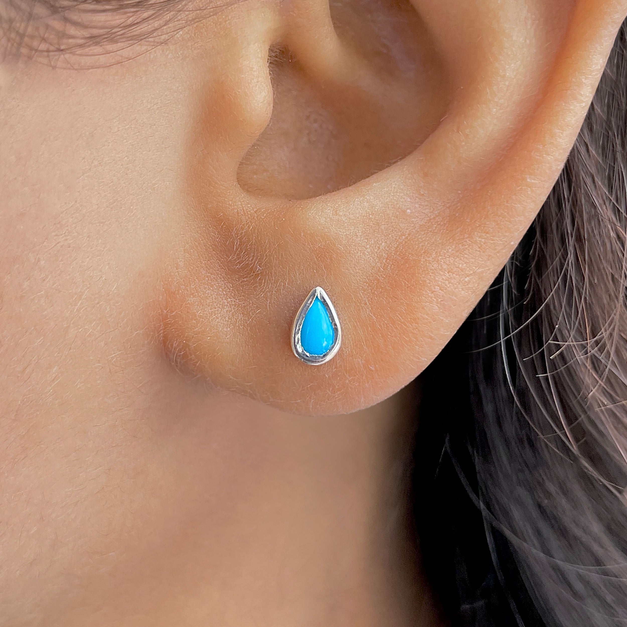 Turquoise Stud Earring-(TRQ-RDE-1106.)