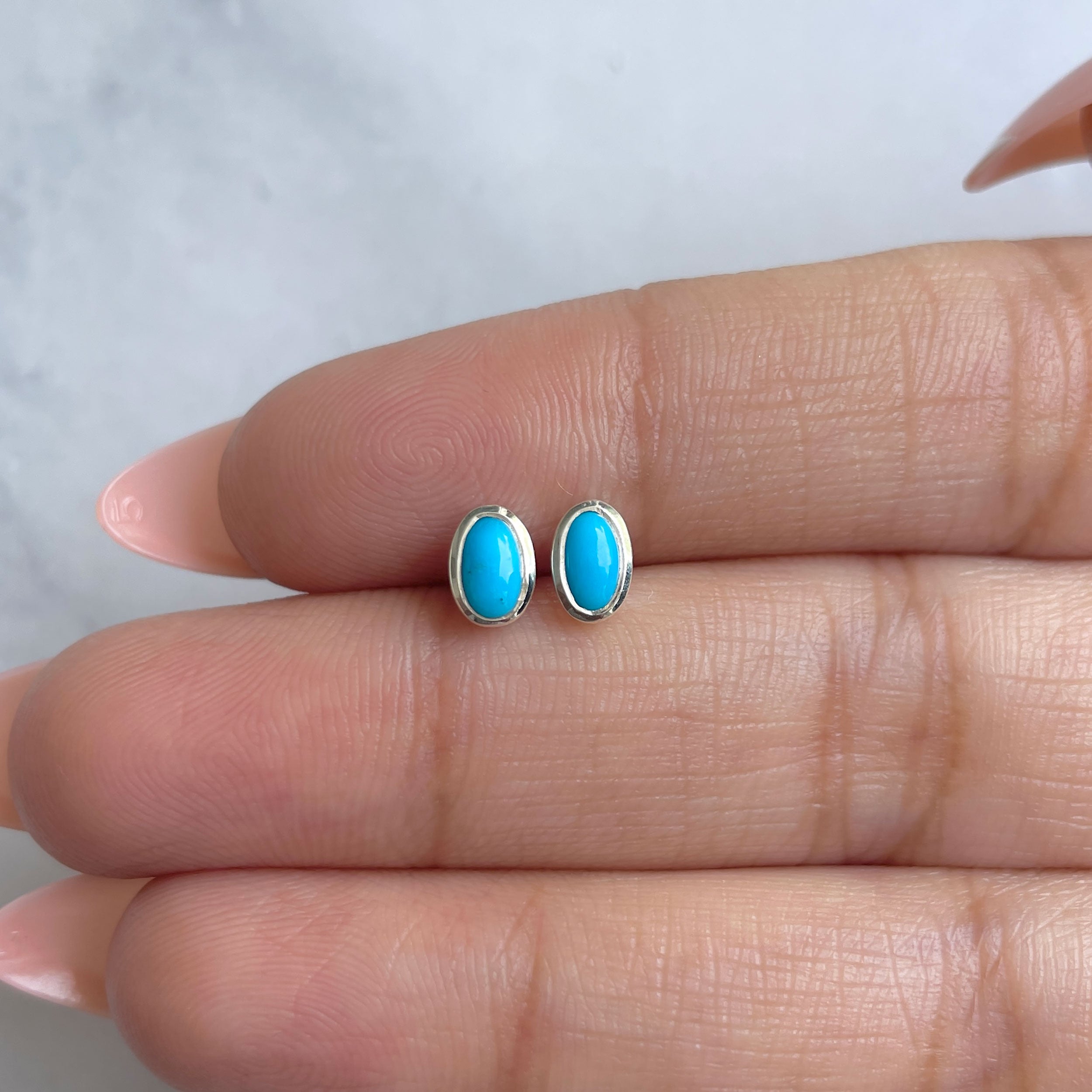 Turquoise Stud Earring-(TRQ-RDE-1108.)