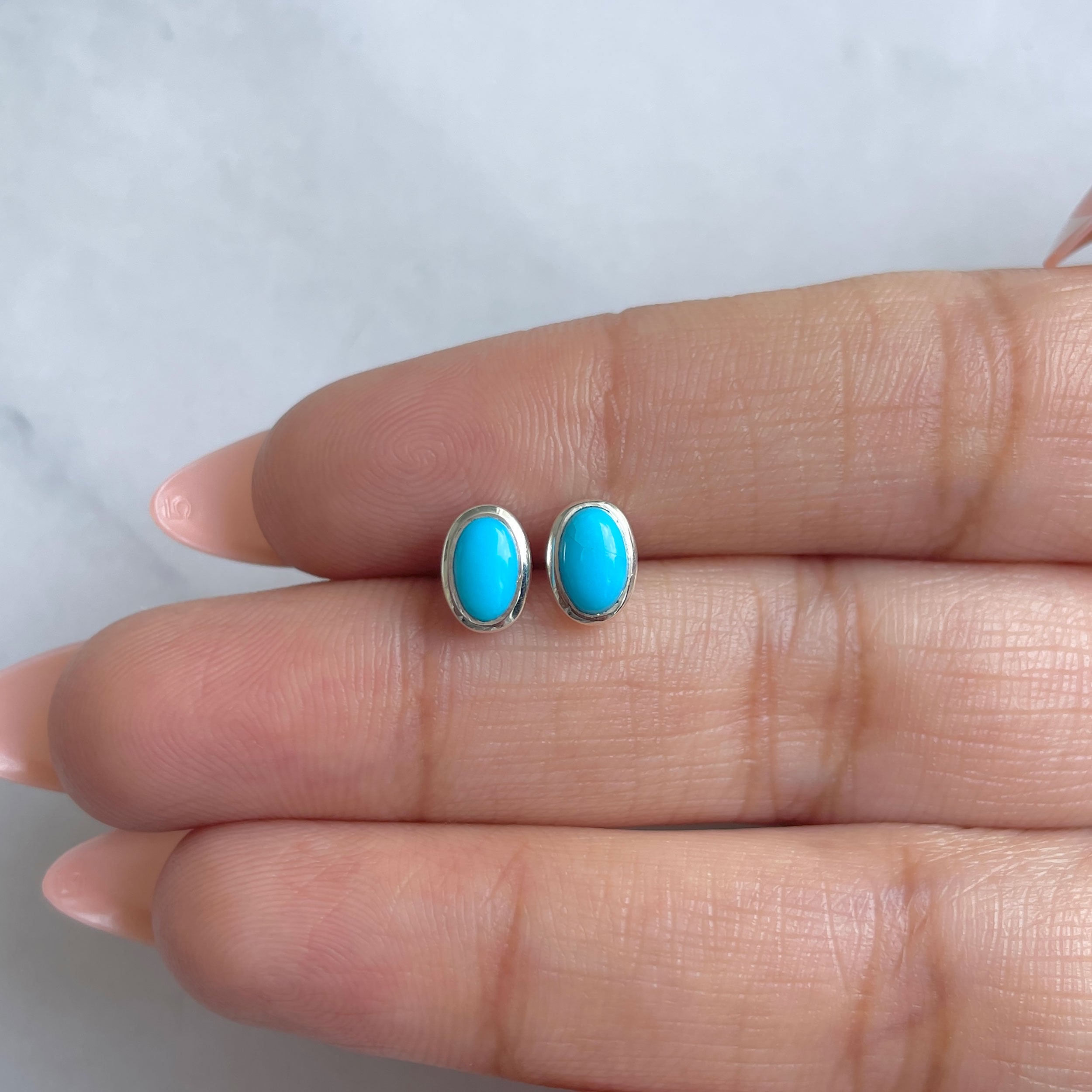 Turquoise Stud Earring-(TRQ-RDE-1112.)
