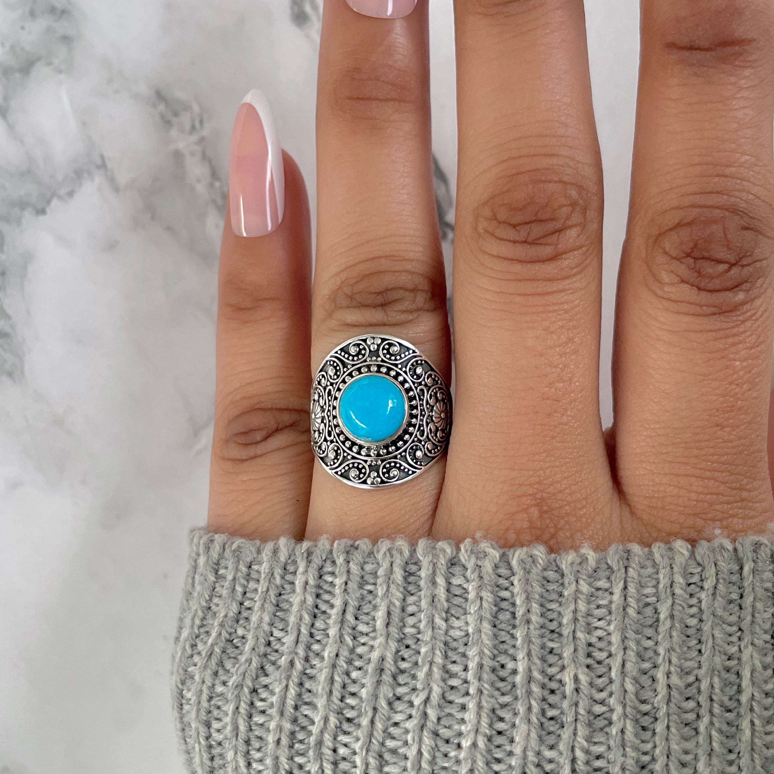 Turquoise Ring-(TRQ-RDR-1082.)
