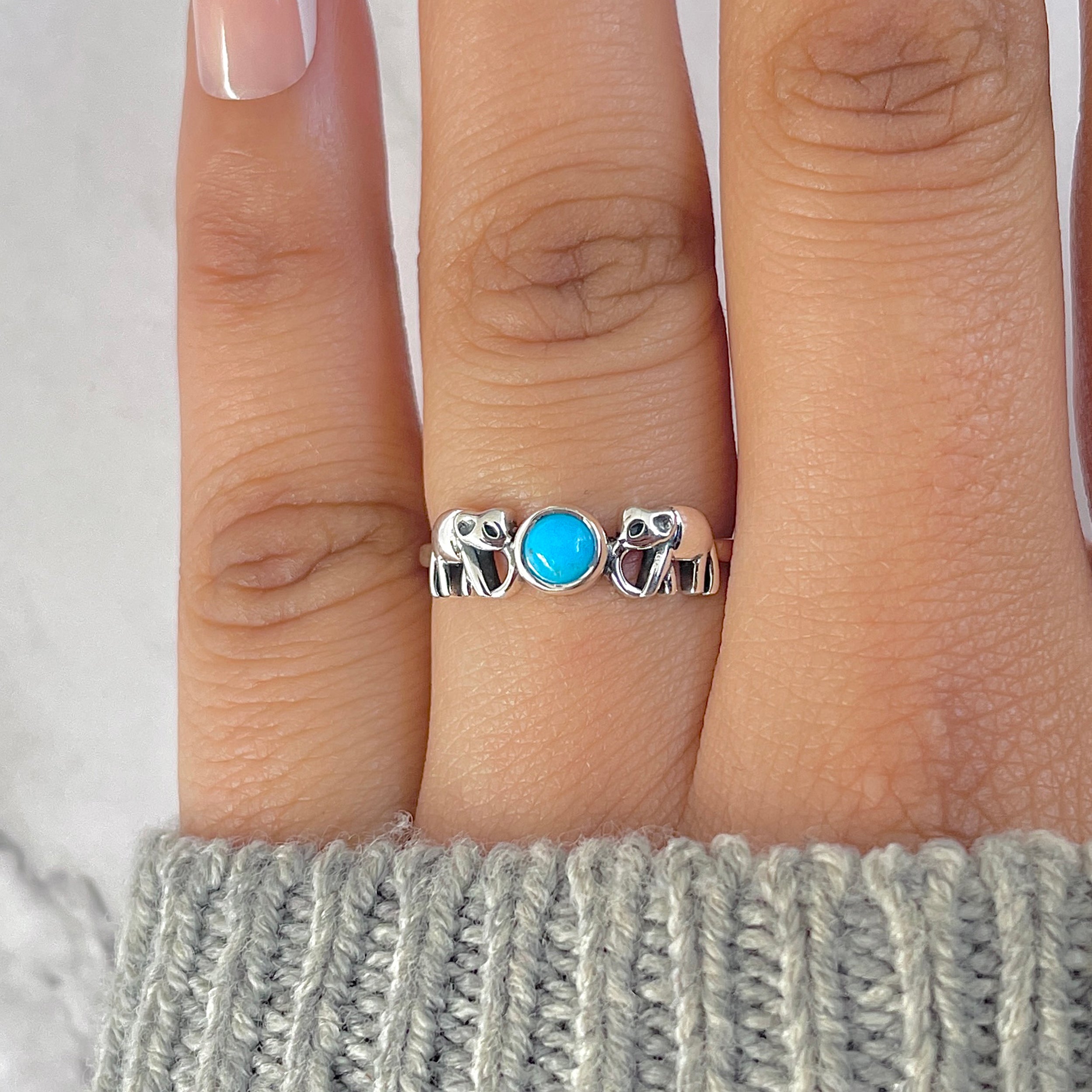 Turquoise Elephant Ring-(TRQ-RDR-1347.)