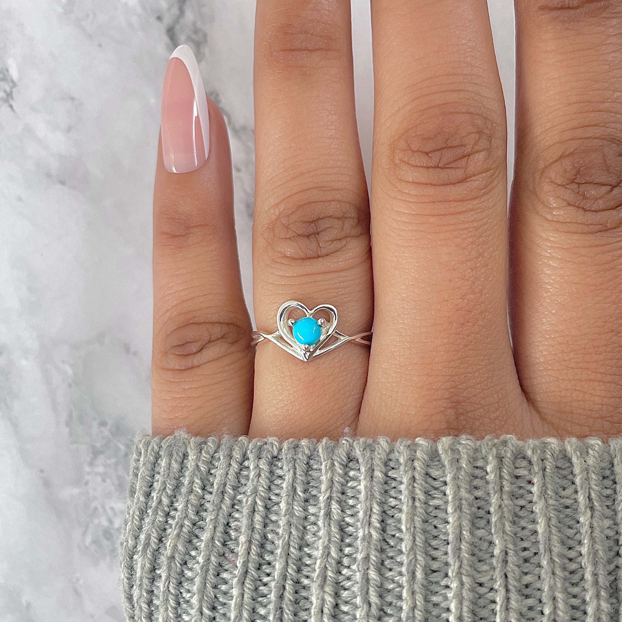 Turquoise Heart Ring-(TRQ-RDR-1519.)