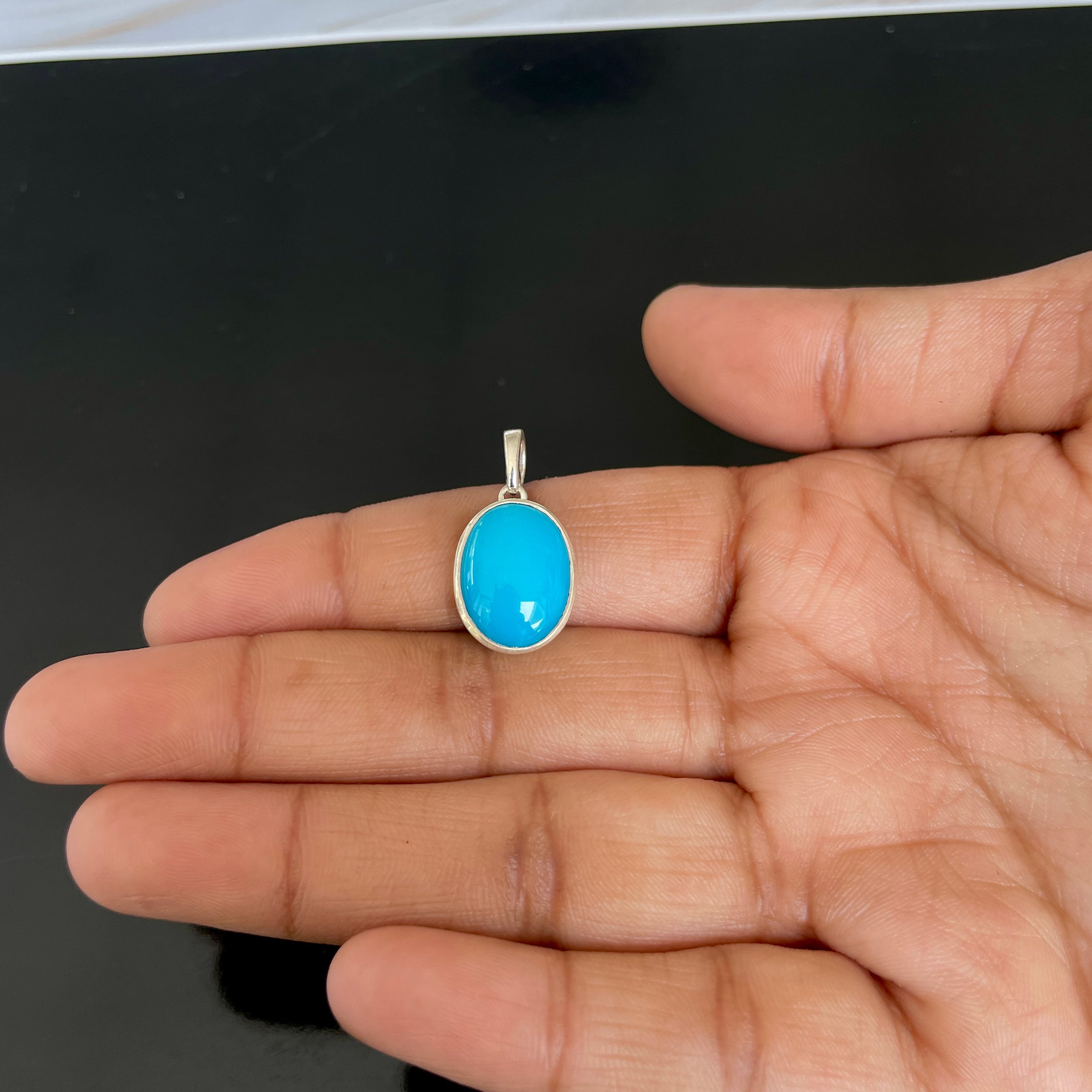 Turquoise Pendant-(TRQ-RDP-473.)