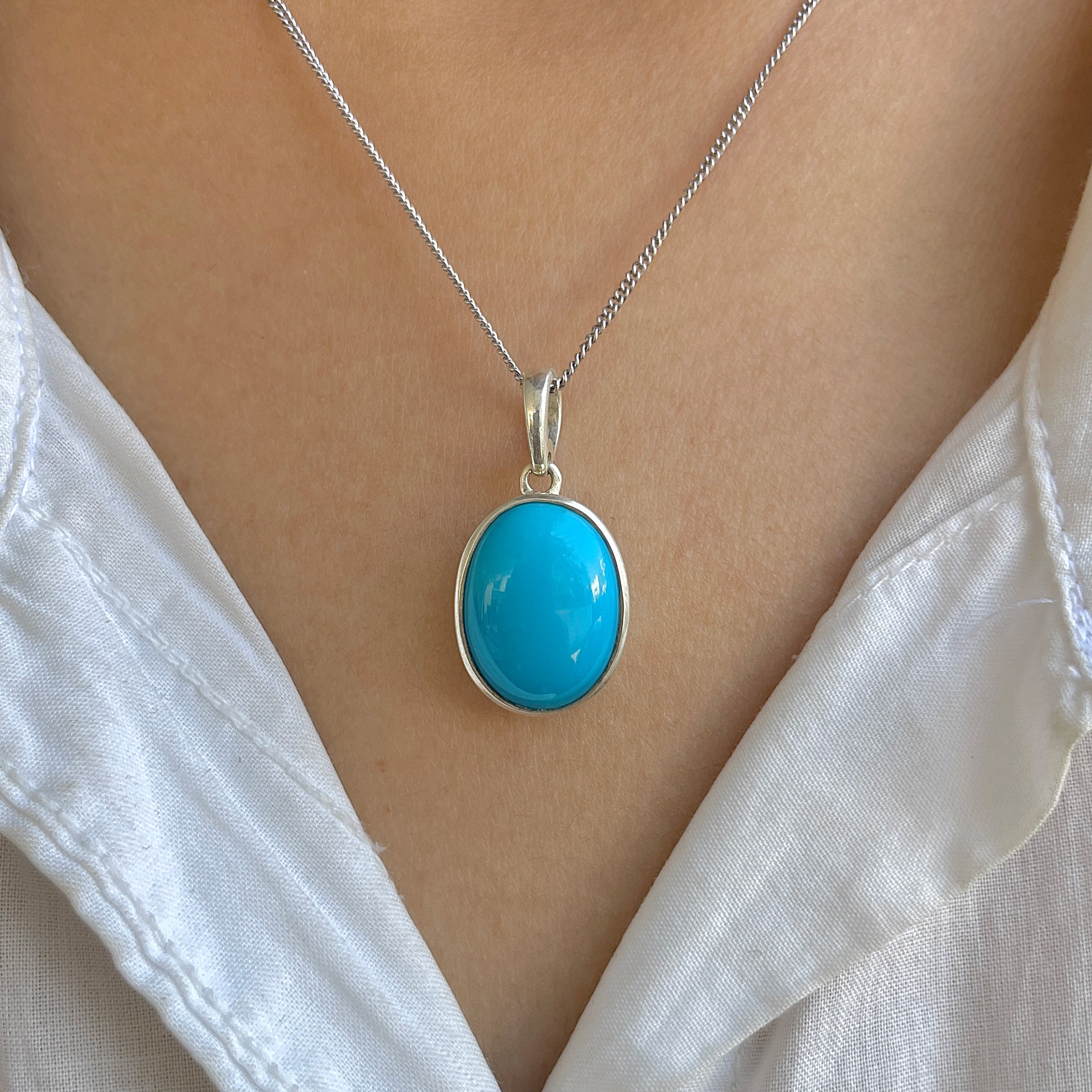 Turquoise Pendant-(TRQ-RDP-473.)