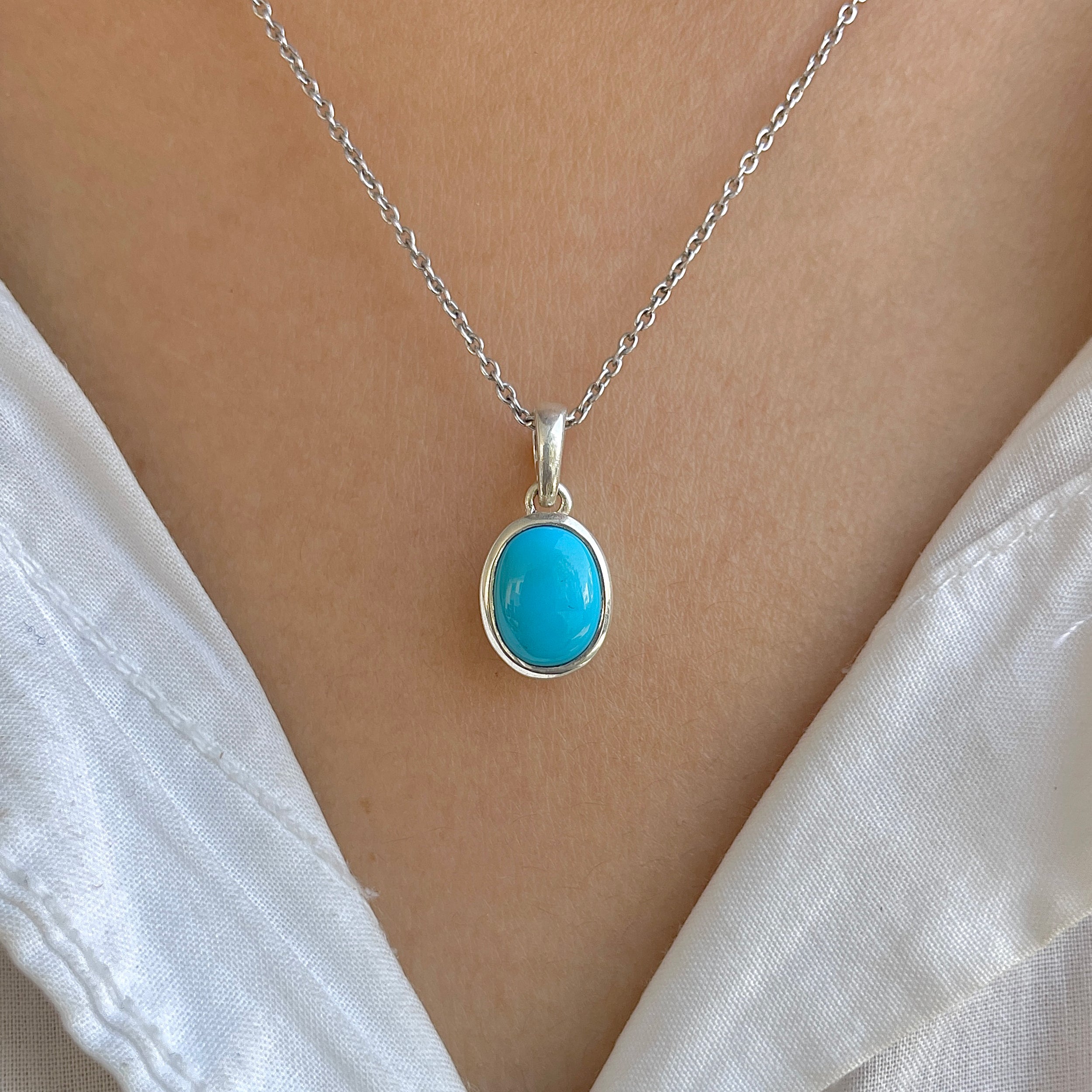 Turquoise Pendant-(TRQ-RDP-683.)