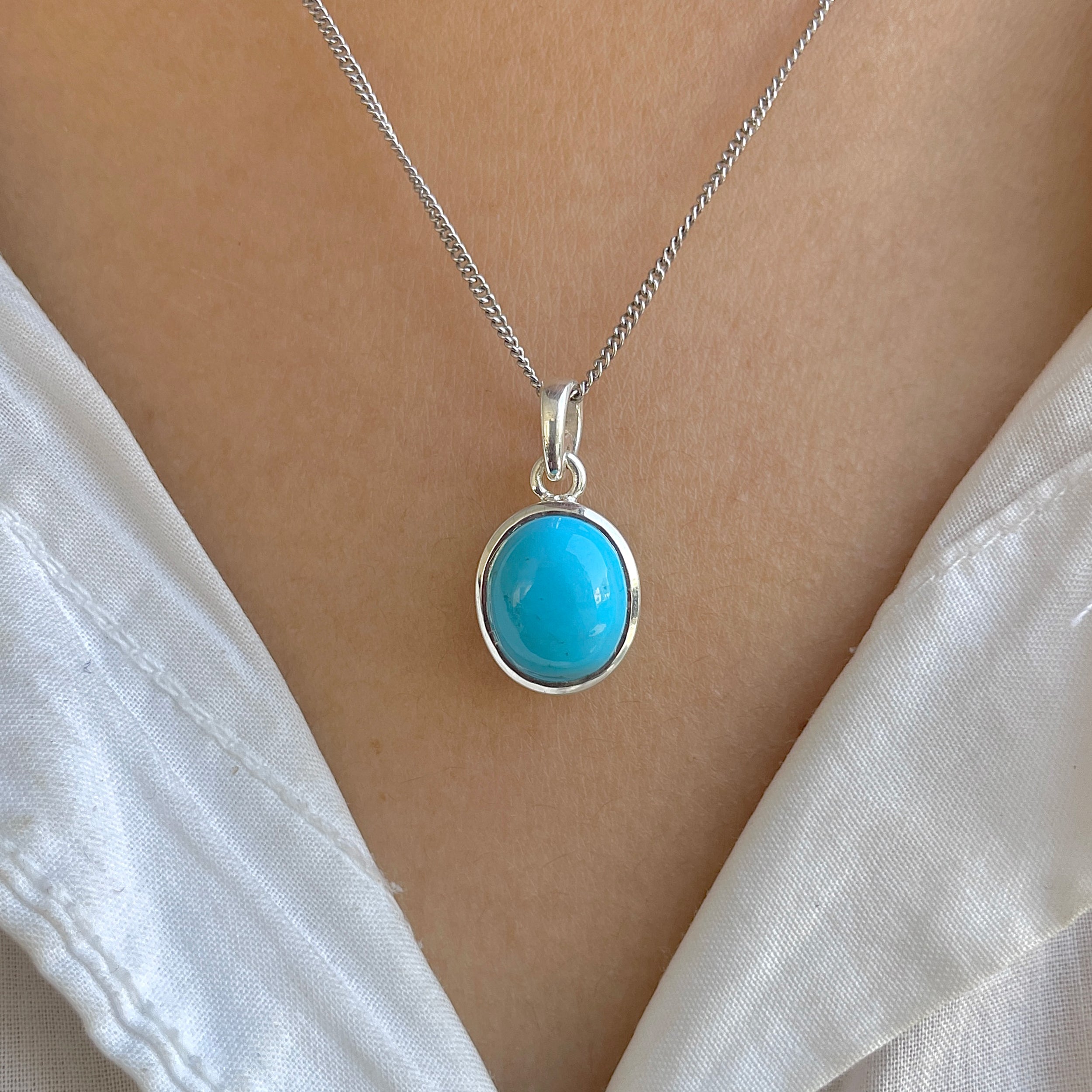 Turquoise Pendant-(TRQ-RDP-684.)