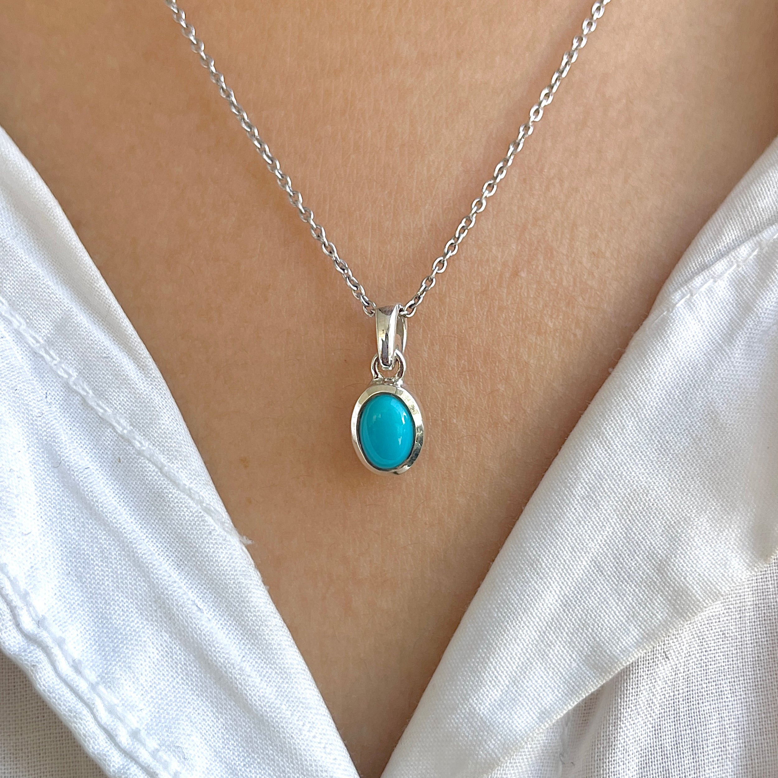 Turquoise Pendant-(TRQ-RDP-940.)