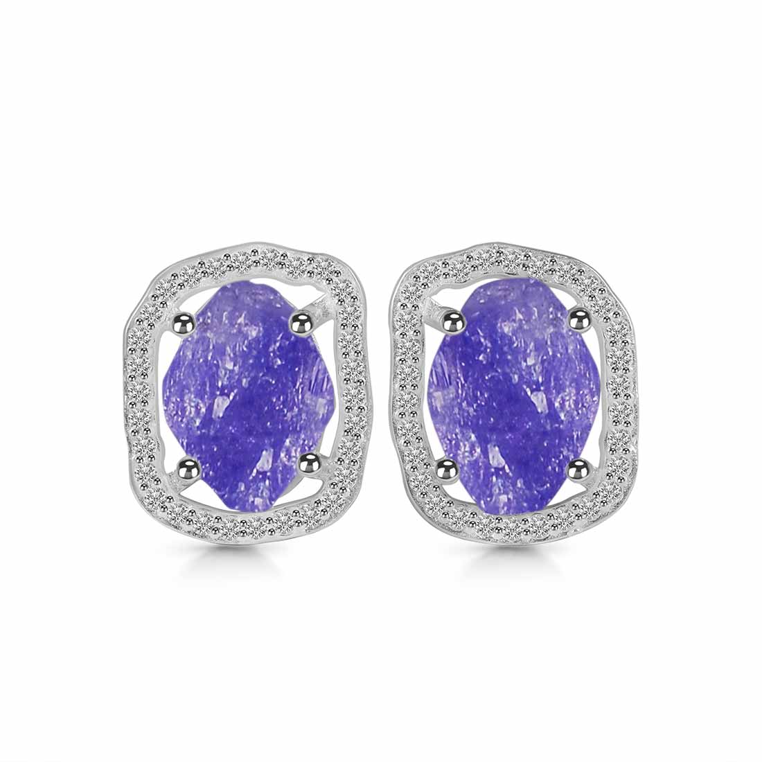 tanzanite-raw-crystal-white-topaz-stud-earring-tzn-rde-1255
