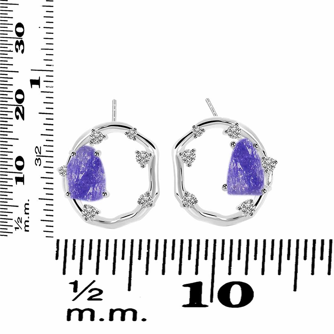 tanzanite-raw-crystal-white-topaz-stud-earring-tzn-rde-1461