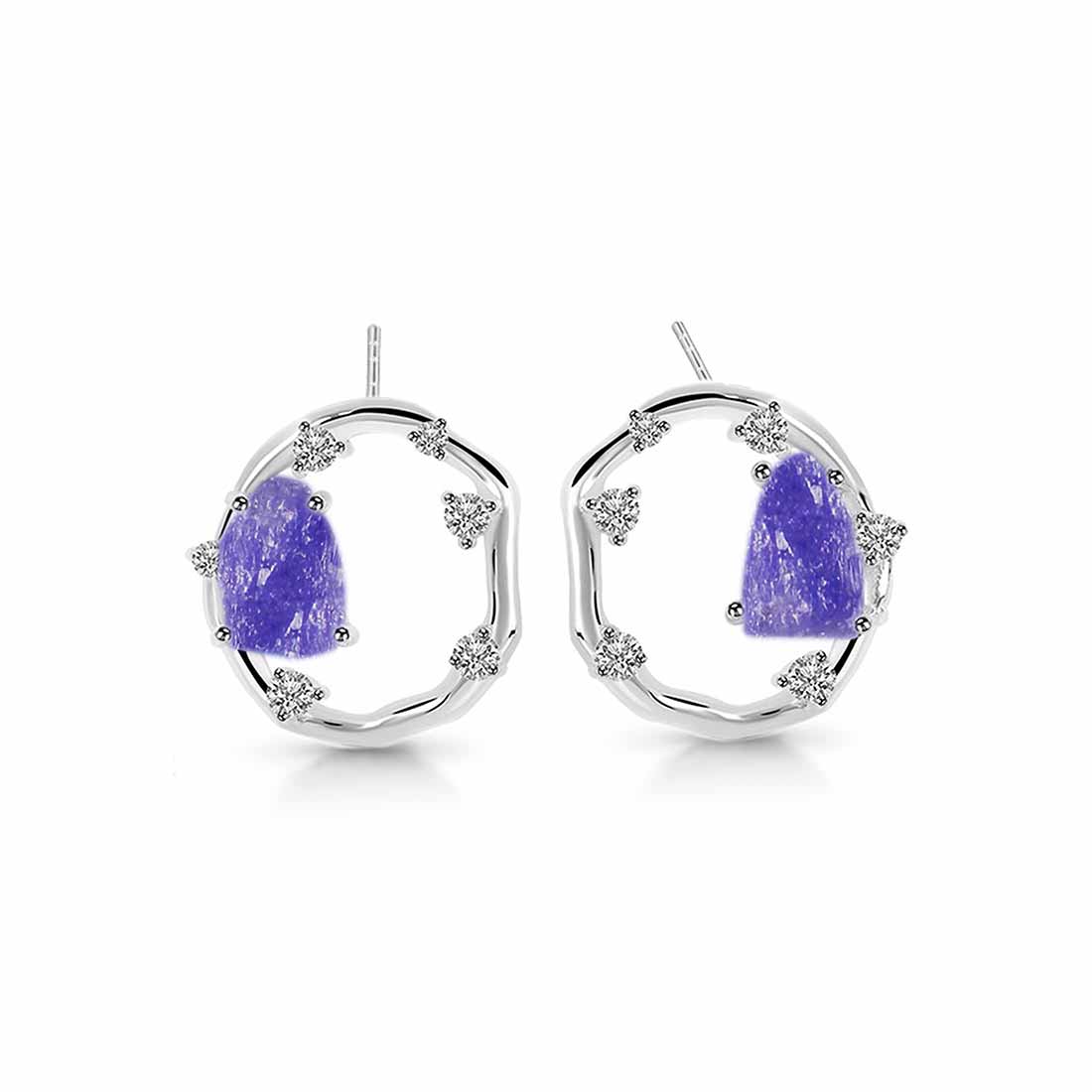 tanzanite-raw-crystal-white-topaz-stud-earring-tzn-rde-1461