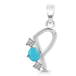 turquoise-white-topaz-alphabet-p-pendant-trq-rda-68